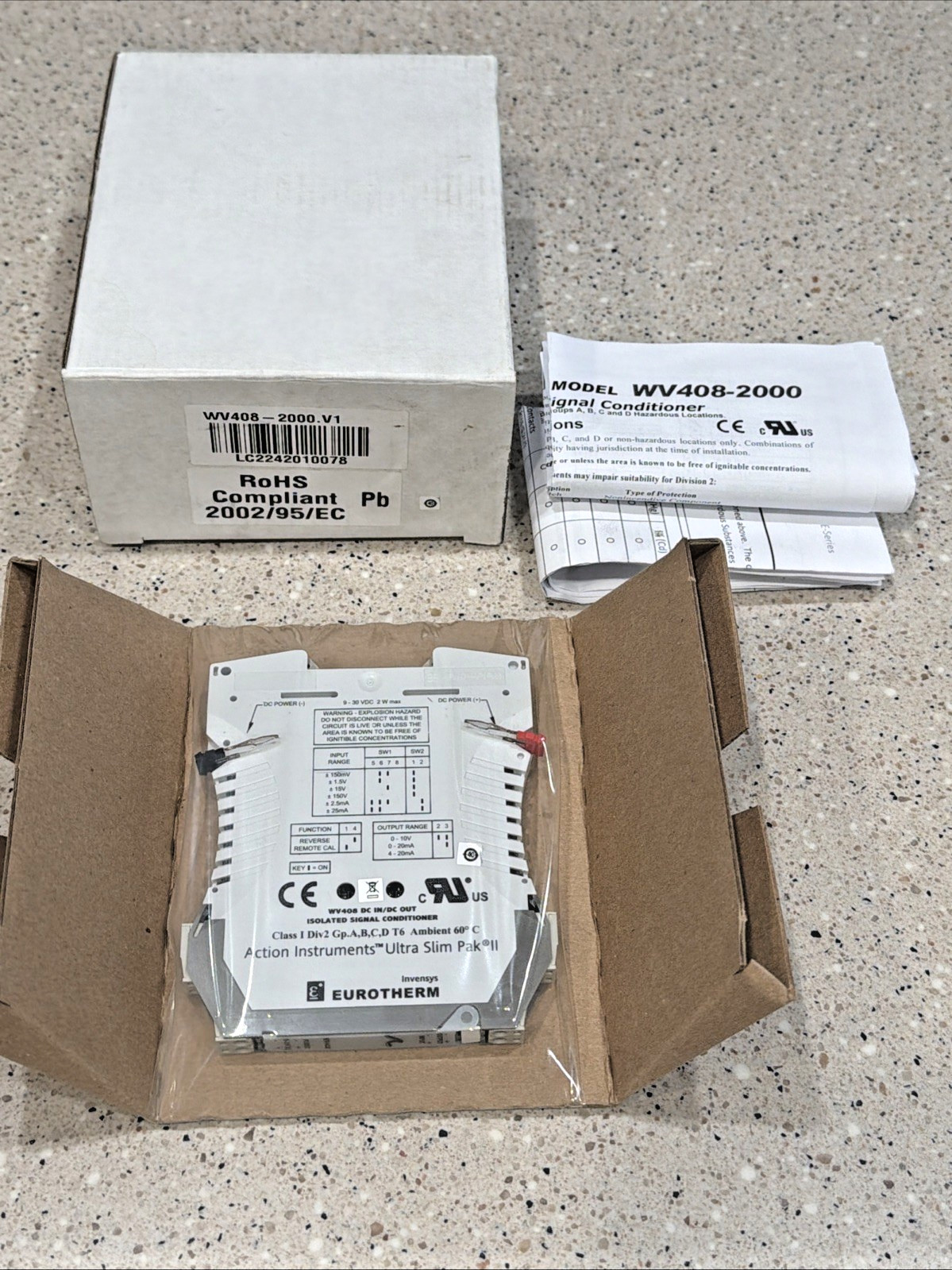 Eurotherm Ultra Slim Pak II WV408 Signal Conditioner WV408-2000.V1 *NEW IN BOX*
