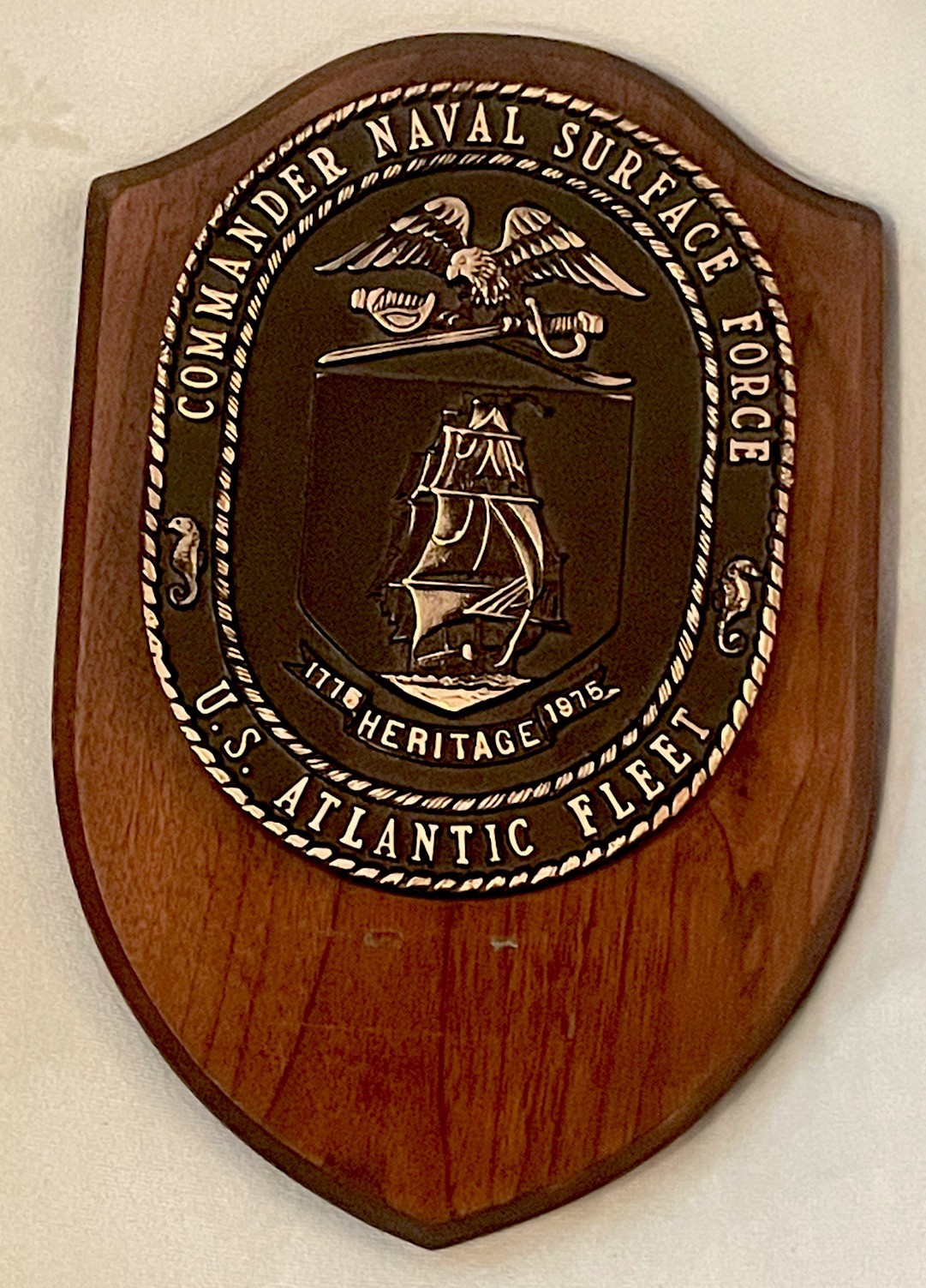 Commander Naval Surface Force U.S Atlantic Fleet Bronze Plaque 1776 1976 Navy