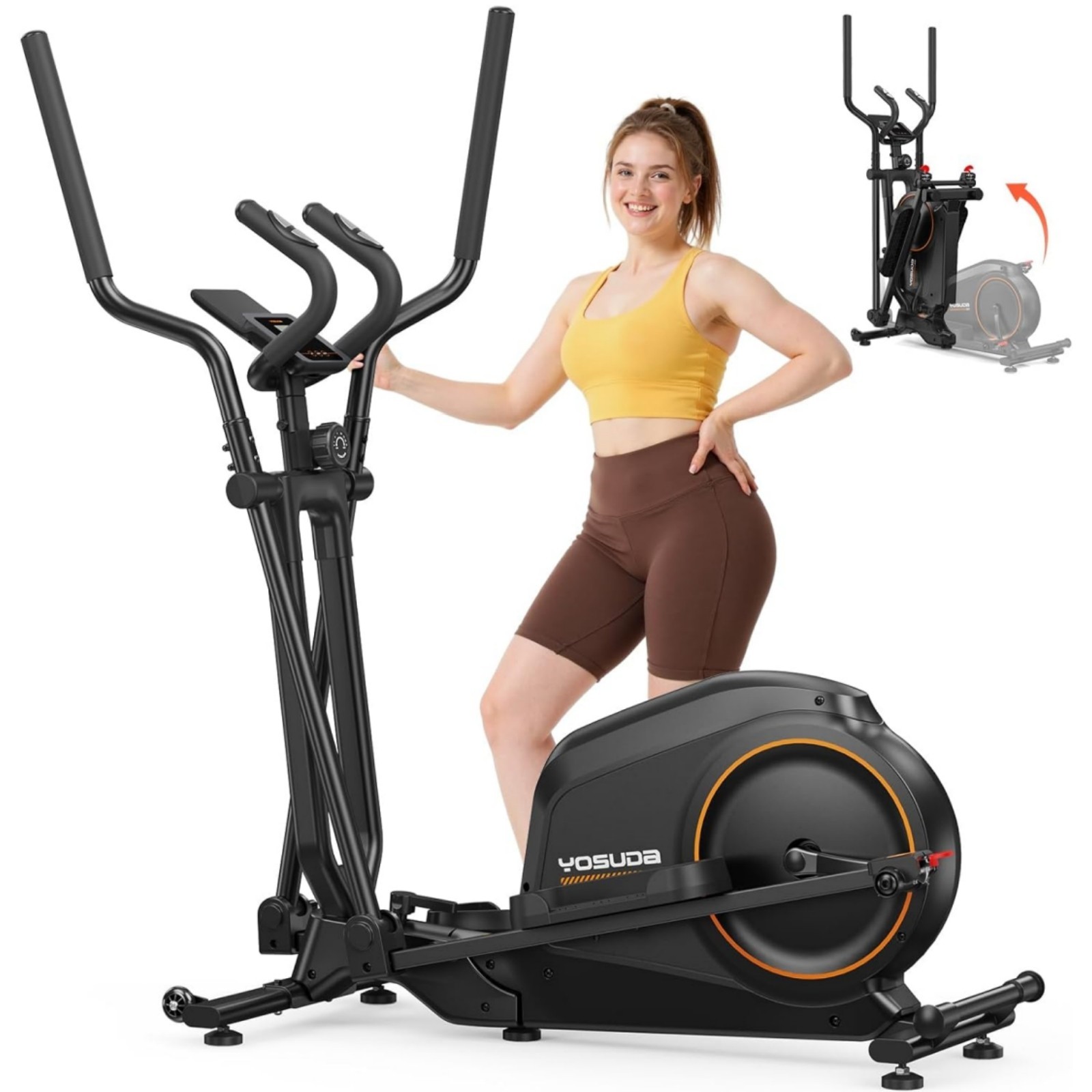 Elliptical Machine Elliptical Exercise Machine with 16-Level Resistance For Home