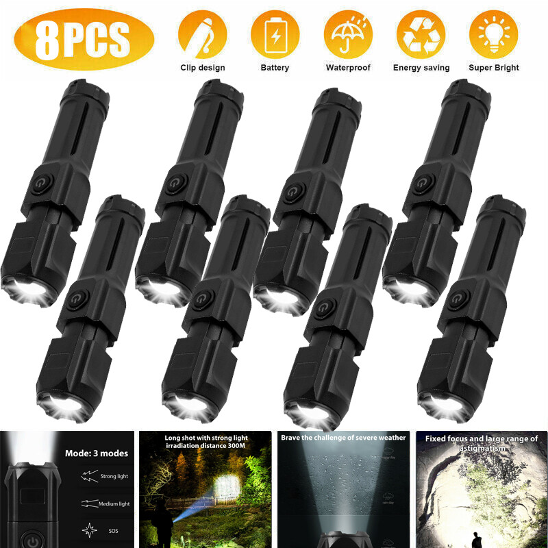 8PK Rechargeable 990000LM LED Flashlight Tactical Super Bright Torch Zoomable US
