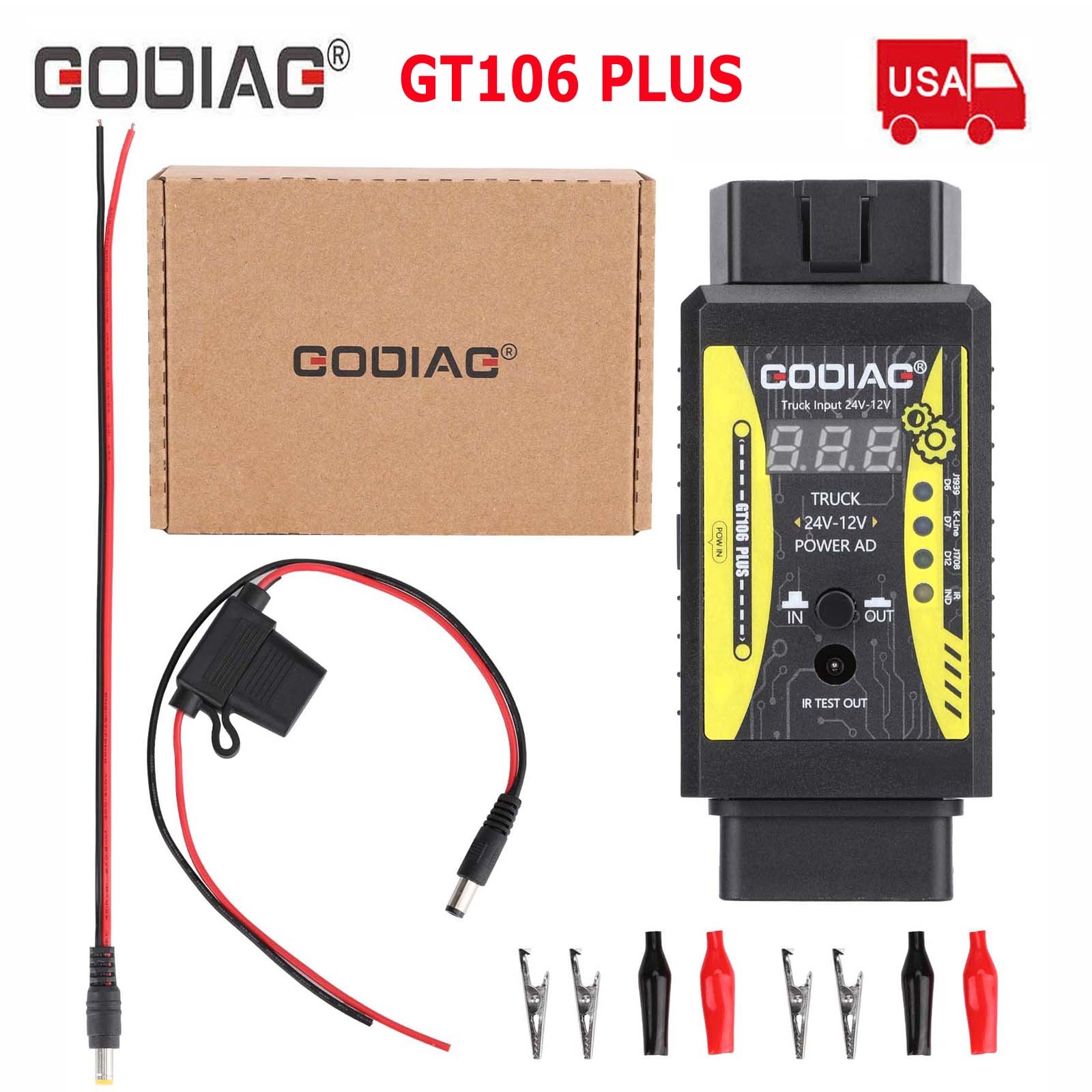 GODIAG GT106 PLUS Heavy Truck Power Module Adpater For 24V to 12V  Heavy Truck