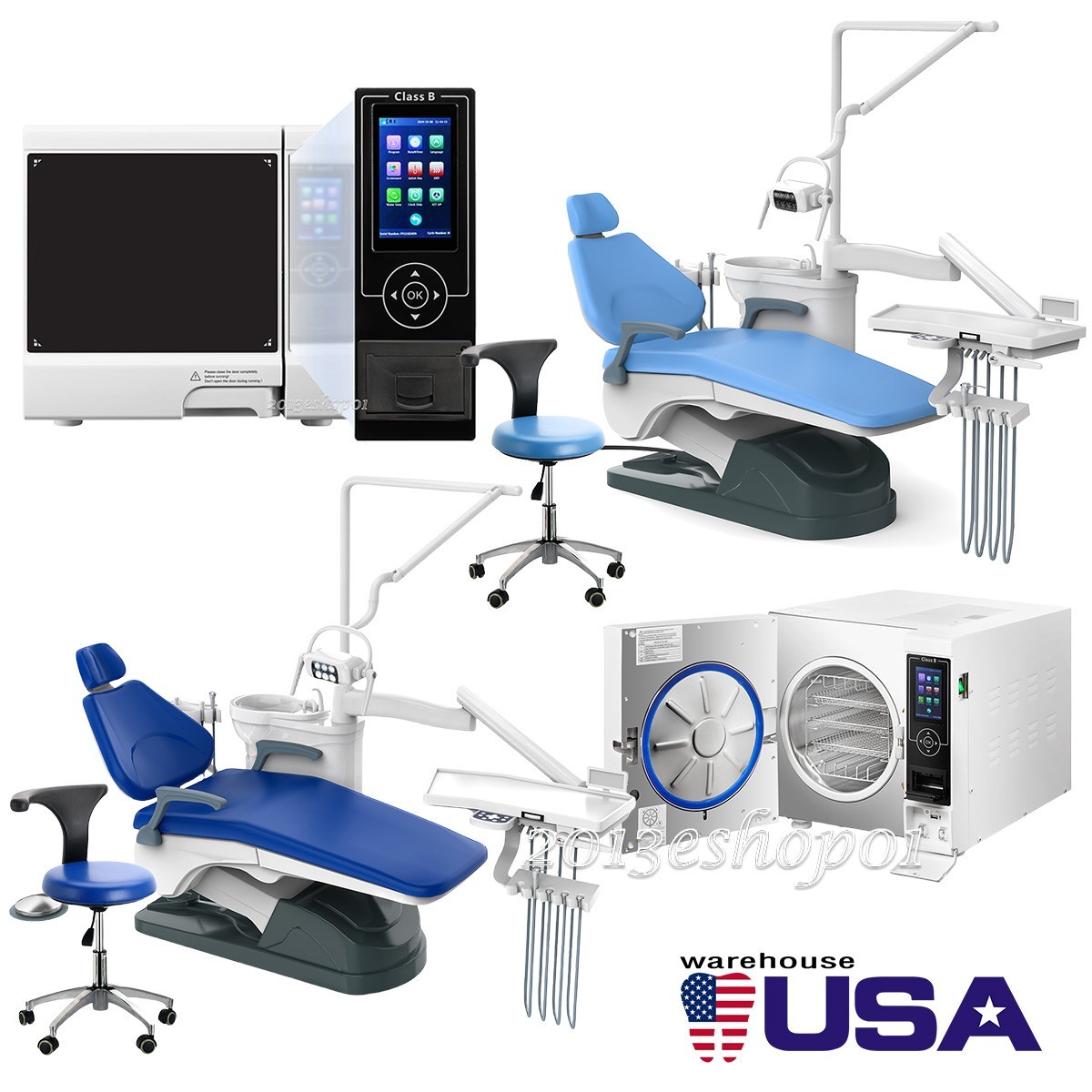 FDA Dental Unit Chair Computer Controlled DC Motor/ Class B Steam Sterilizer CE