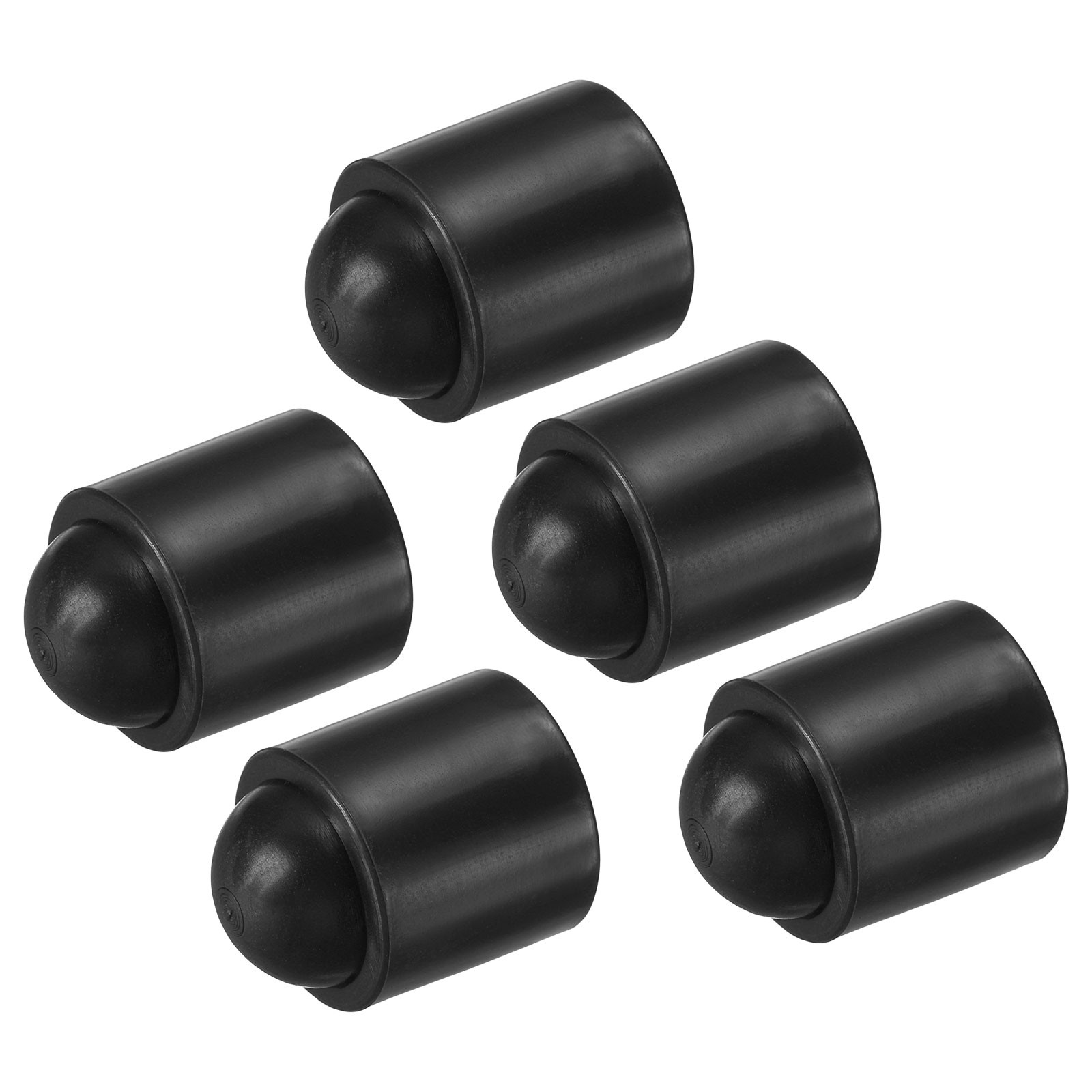 5Pcs Pool Cue Protective Cover Rubber End Protectors for Billiards Black