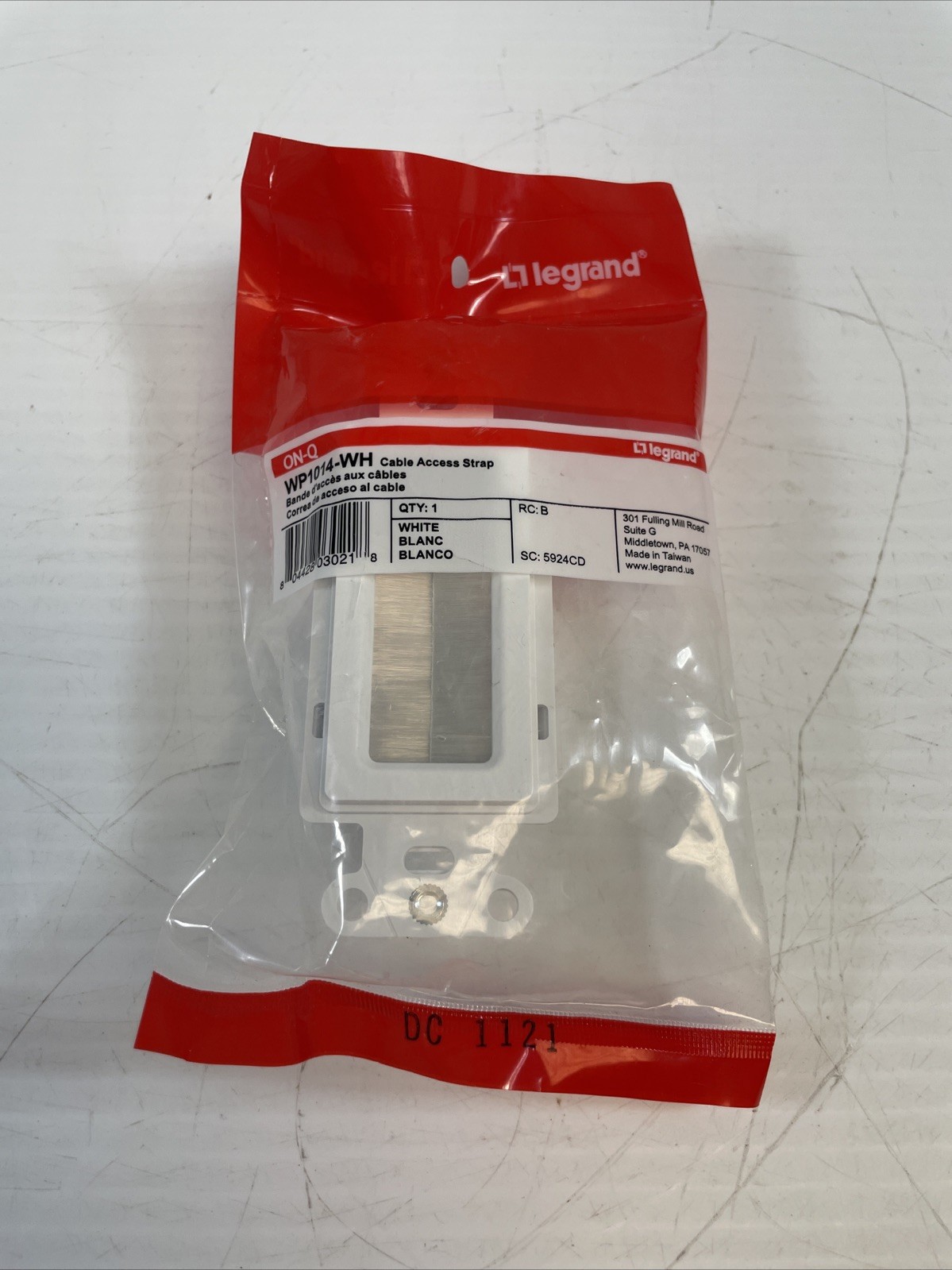 BRAND NEW Legrand ON-Q Cable Access Strap WP1014-WH White