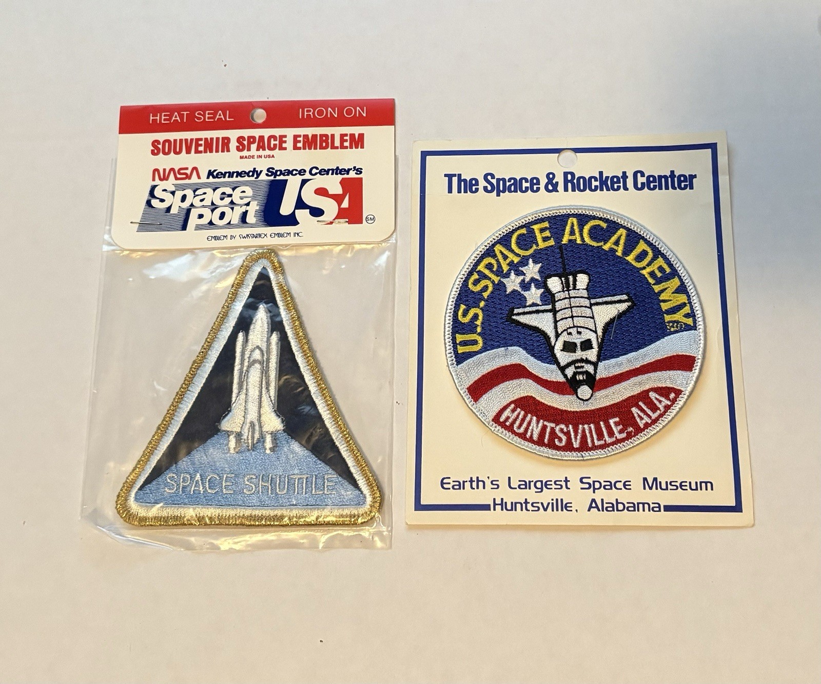 Lot Of 2 Vintage US Space Shuttle & Space Academy Iron On Patches Souvenirs NEW
