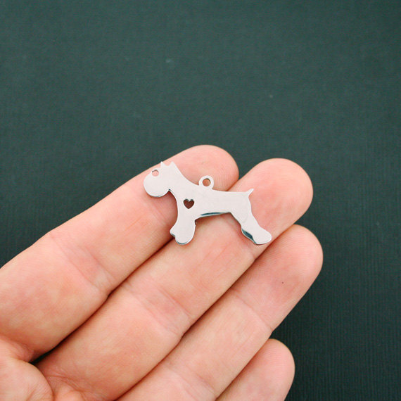Terrier Charms Stainless Steel Great As a Charm or For Stamping - MT422