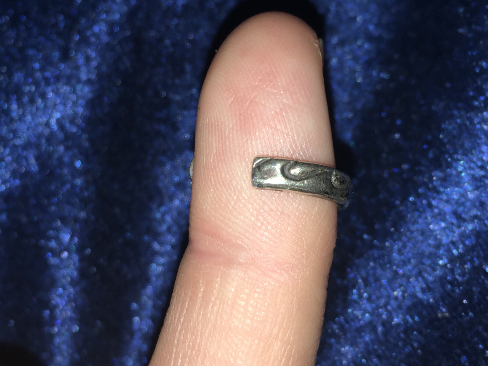 Signed Waves Ocean Theme Adjustable Toe Ring Genuine Sterling Silver 925
