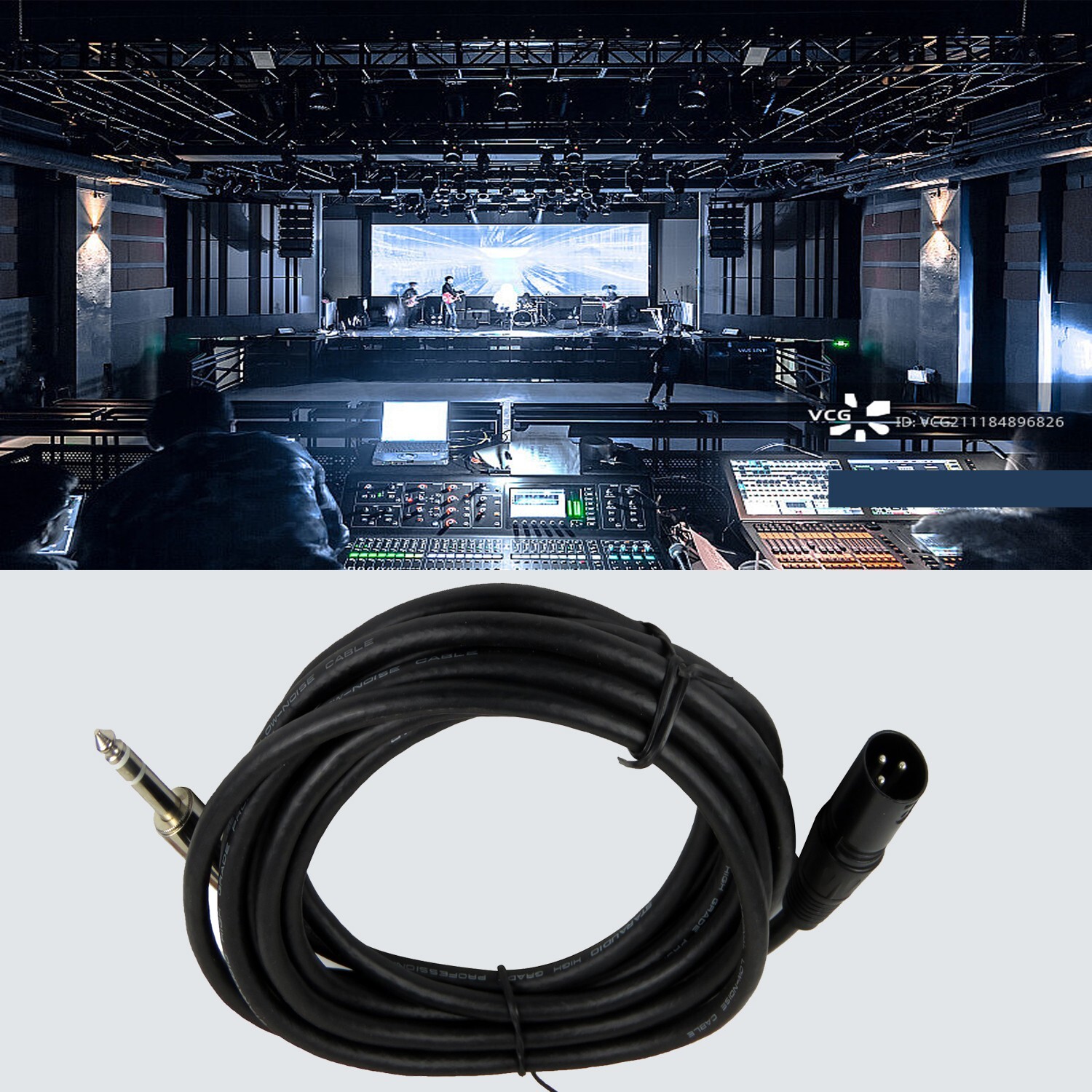 15FT XLR 3-Pin Male To 6.35mm 1/4" Stereo Mono Shielded PA DJ Speaker Cable Cord