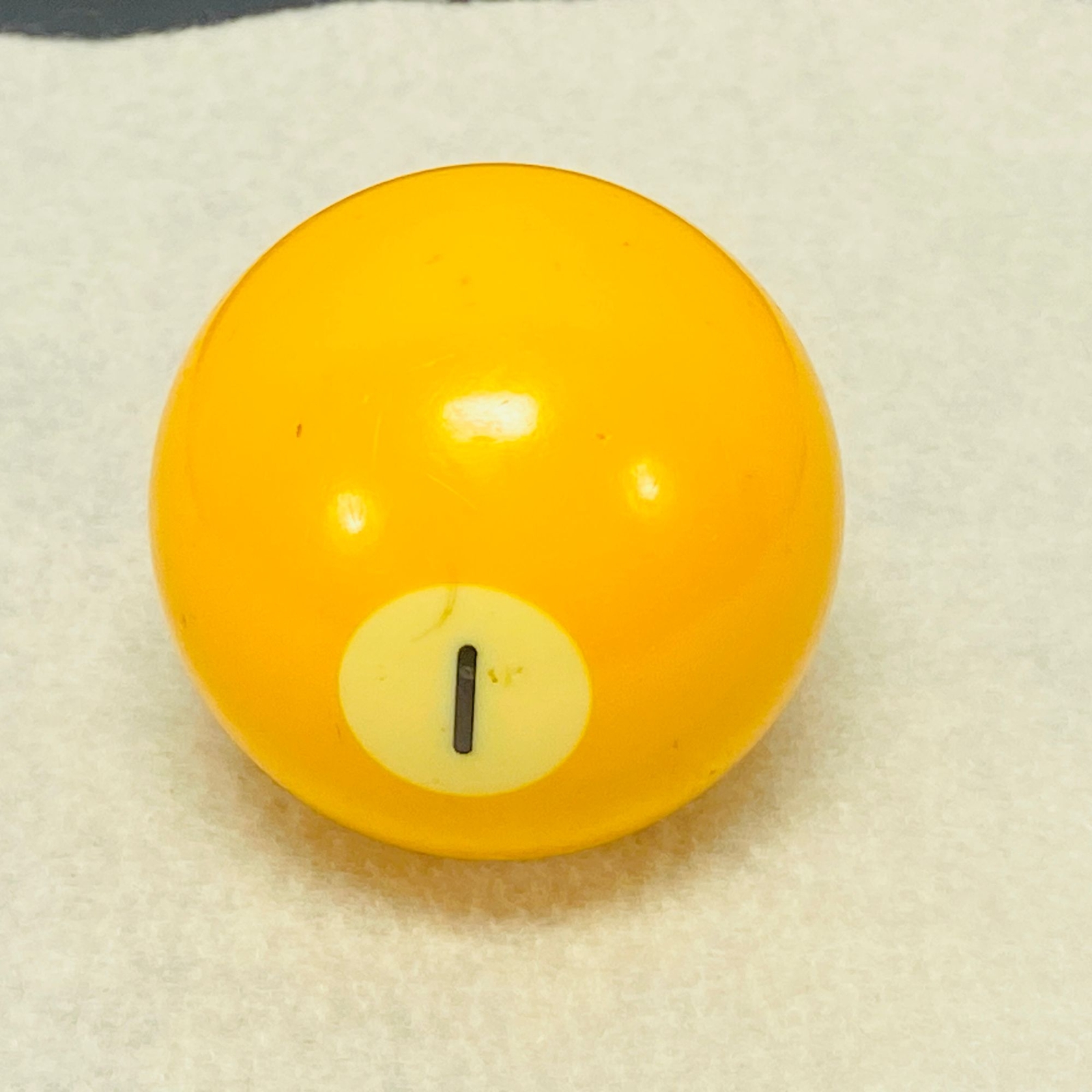 Vintage Replacement Billiard Pool Solid Yellow Number 1 Ball 2.25" Diameter
