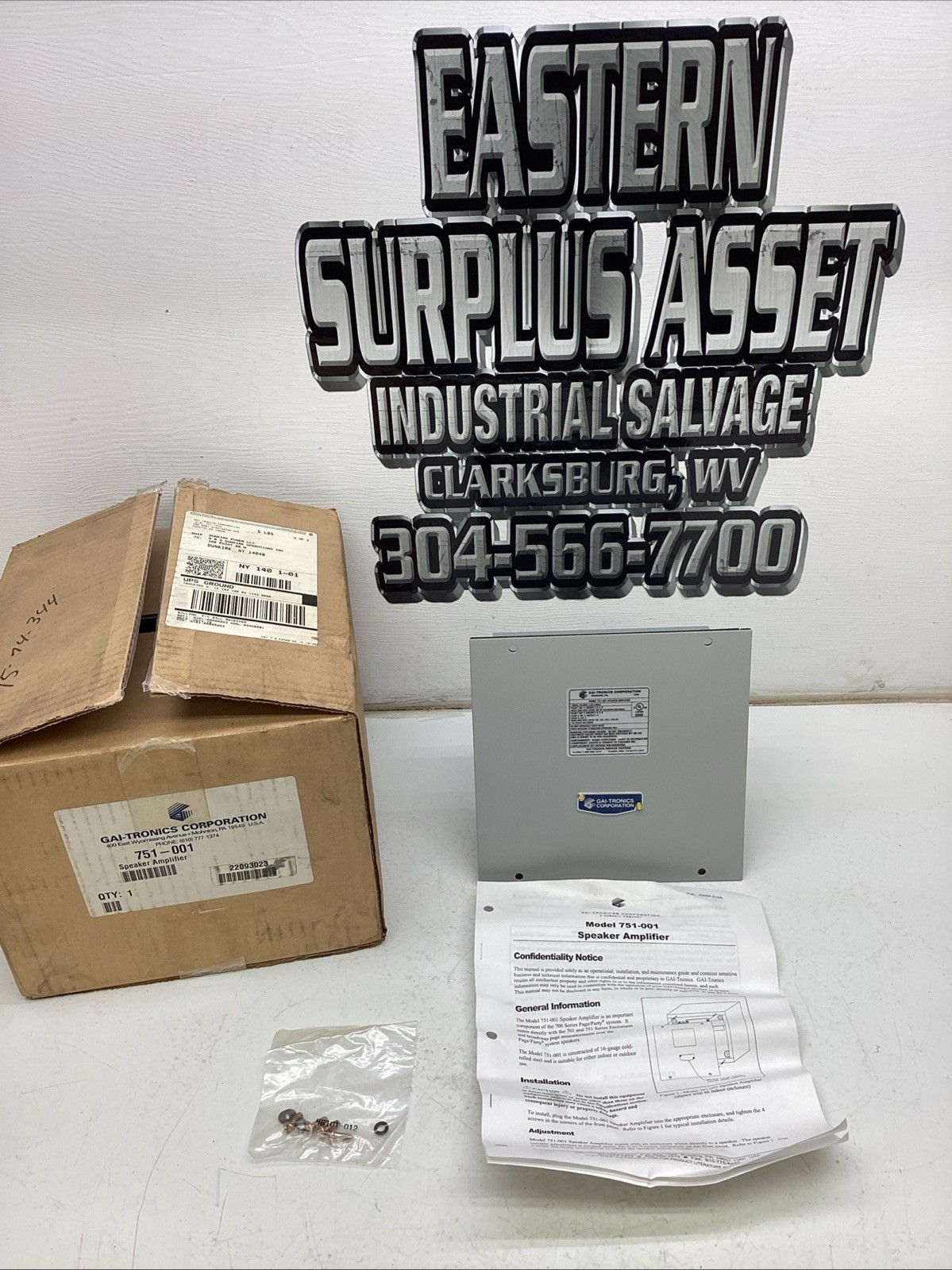 GAI-TRONICS Speaker Amplifier 751-001 120VAC NIB