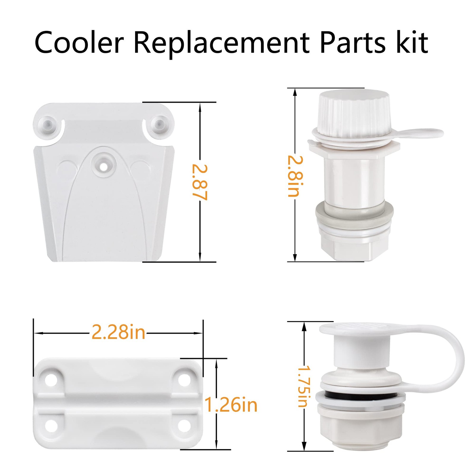 Cooler Replacement Parts Kit, for Igloo Ice Chest Plastic Hinges,Plastic Latch a
