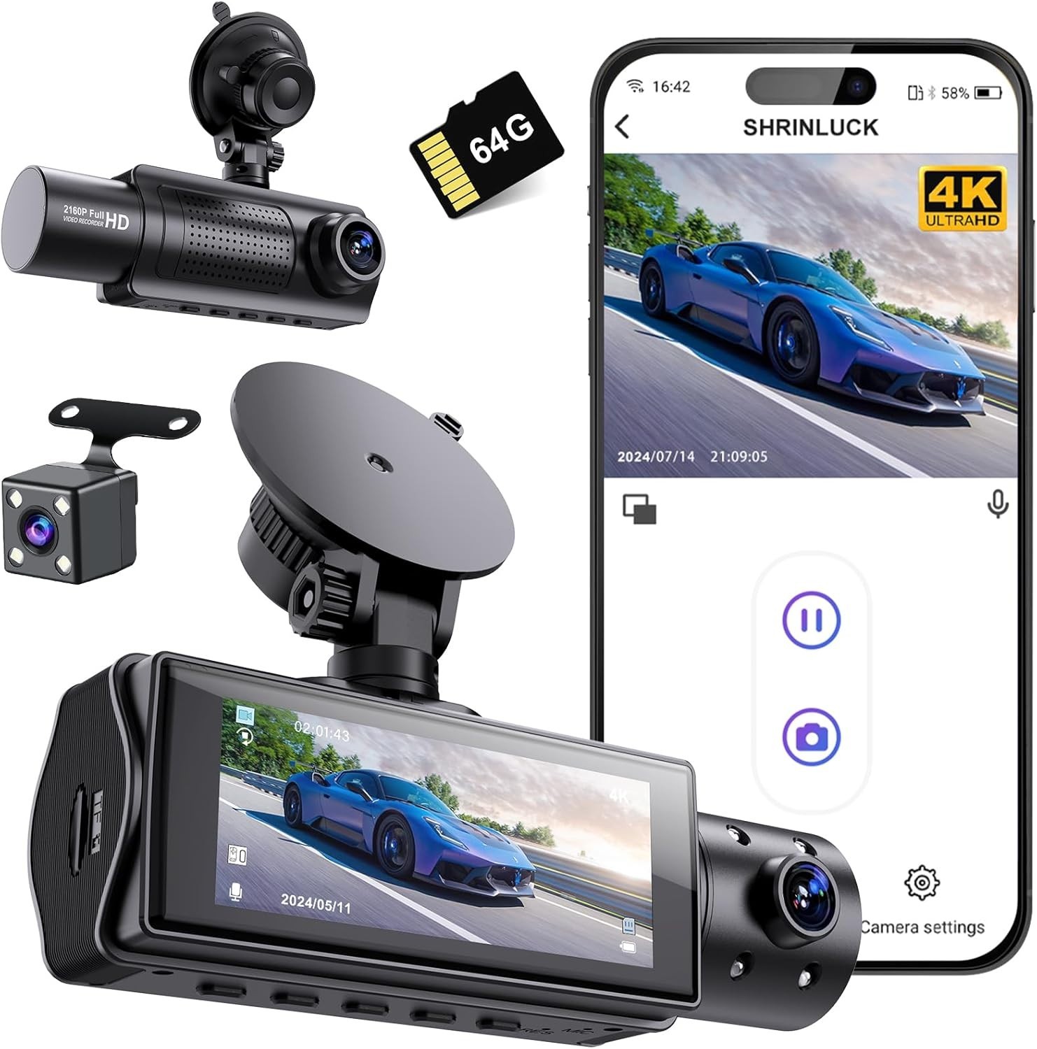 Advanced X5 4K Dash Camera - Night Vision, Dual Mode & User-Friendly Control