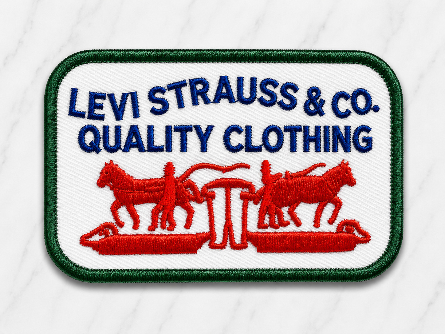 LEVI STRAUSS & CO. RETRO LOGO EMBROIDERED IRON ON PATCH 3"X2" FREE SHIPPING