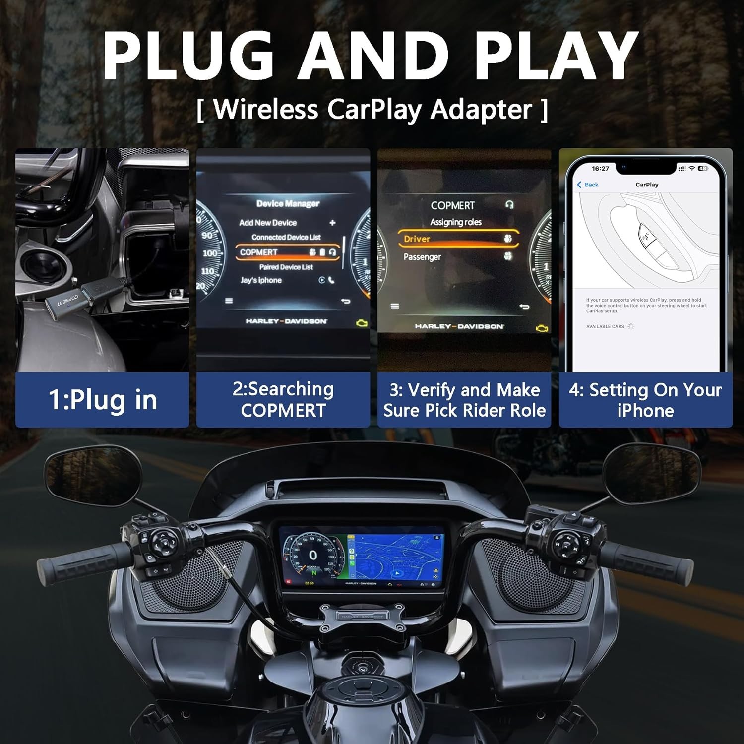 USB-C Bluetooth Adapter for Harley Davidson - Road Glide & Street Glide Models