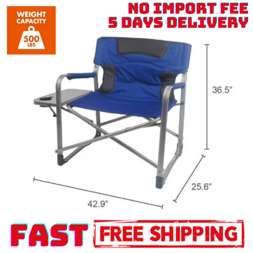 US Ozark Trail Director Chair XXL, Blue, Adult, Camping, Weight Capcity 400 lbs.