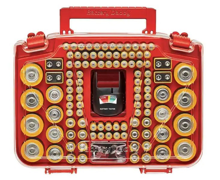 150 Battery Organizer and Storage Case with Tester New