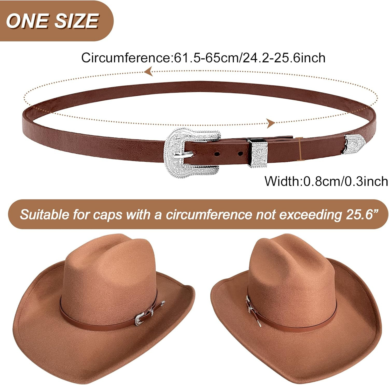 Cowboy Hat Bands for Men Women Western/Fedora/Panama/Straw Hat Belts Leather Cow