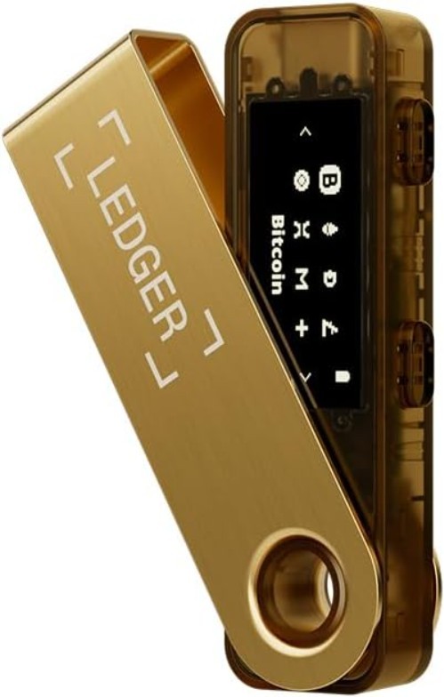 Nano S Plus Gold Crypto Wallet - Compact & Secure for Android/Desktop Use