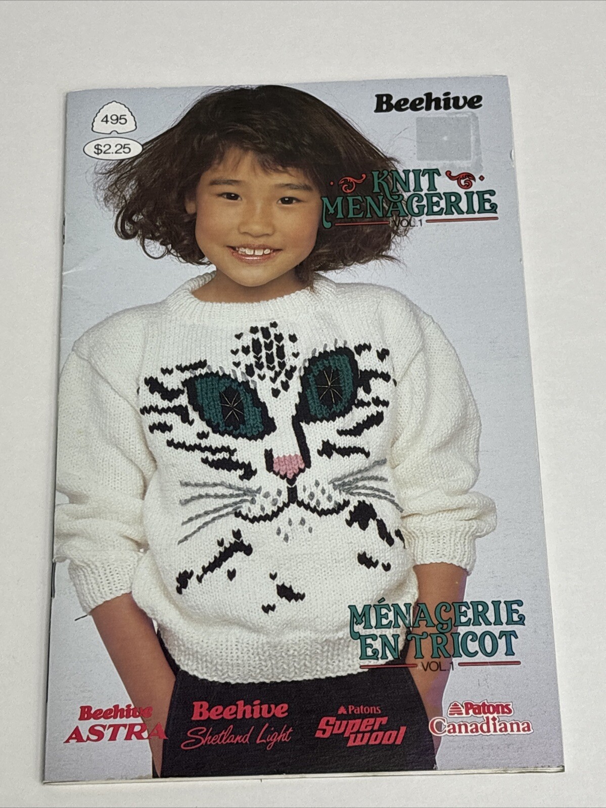 Beehive Knit Menagerie Children Sweaters Cat Scottie Dog Dino Knitting Pattern