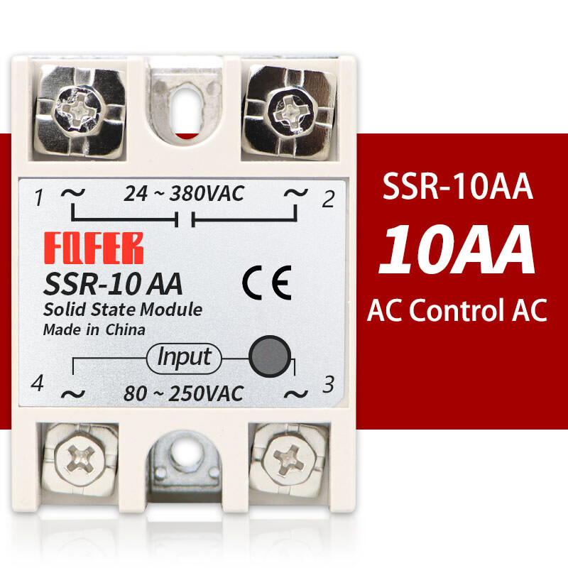 10A - 100A Single Phase SSR Solid State Relays Module AC 80V-250V to AC 24V-380V