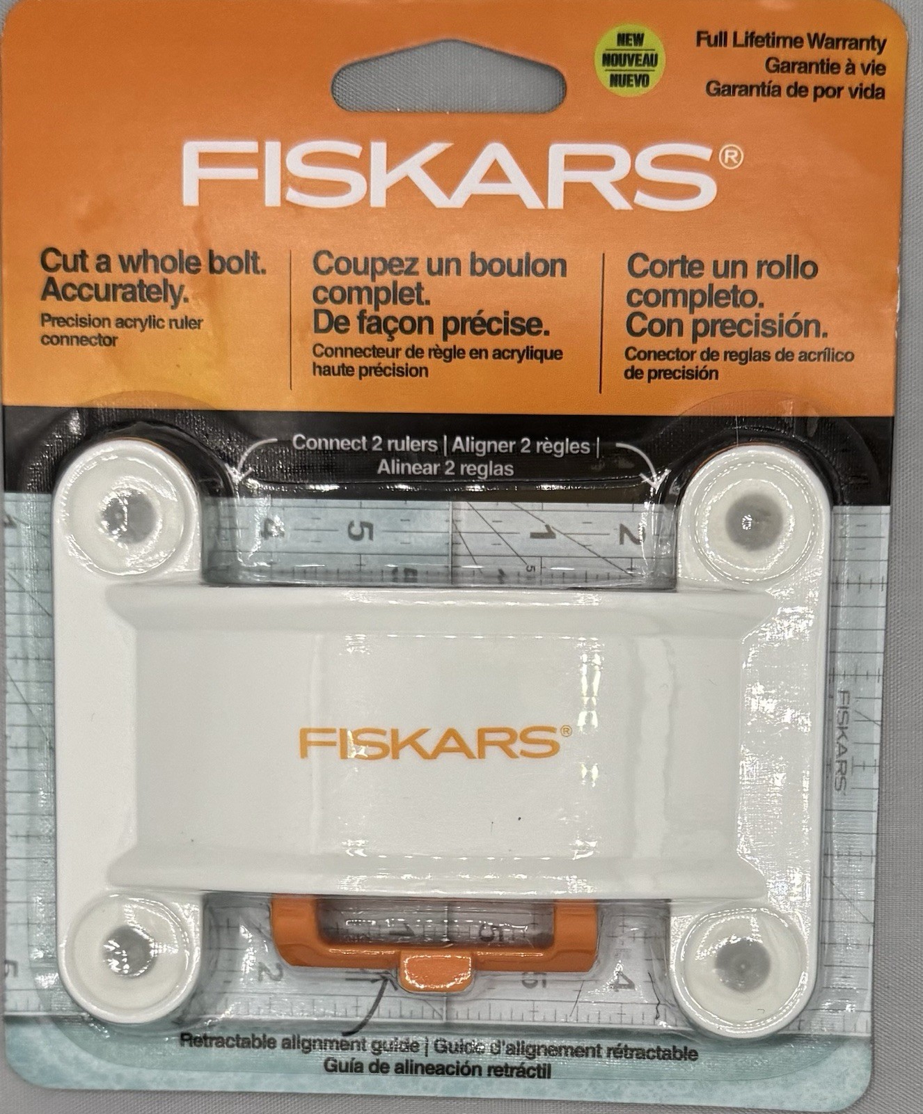 FISKARS Crafts 187690-1001 Ruler Connector Acrylic, White NEW