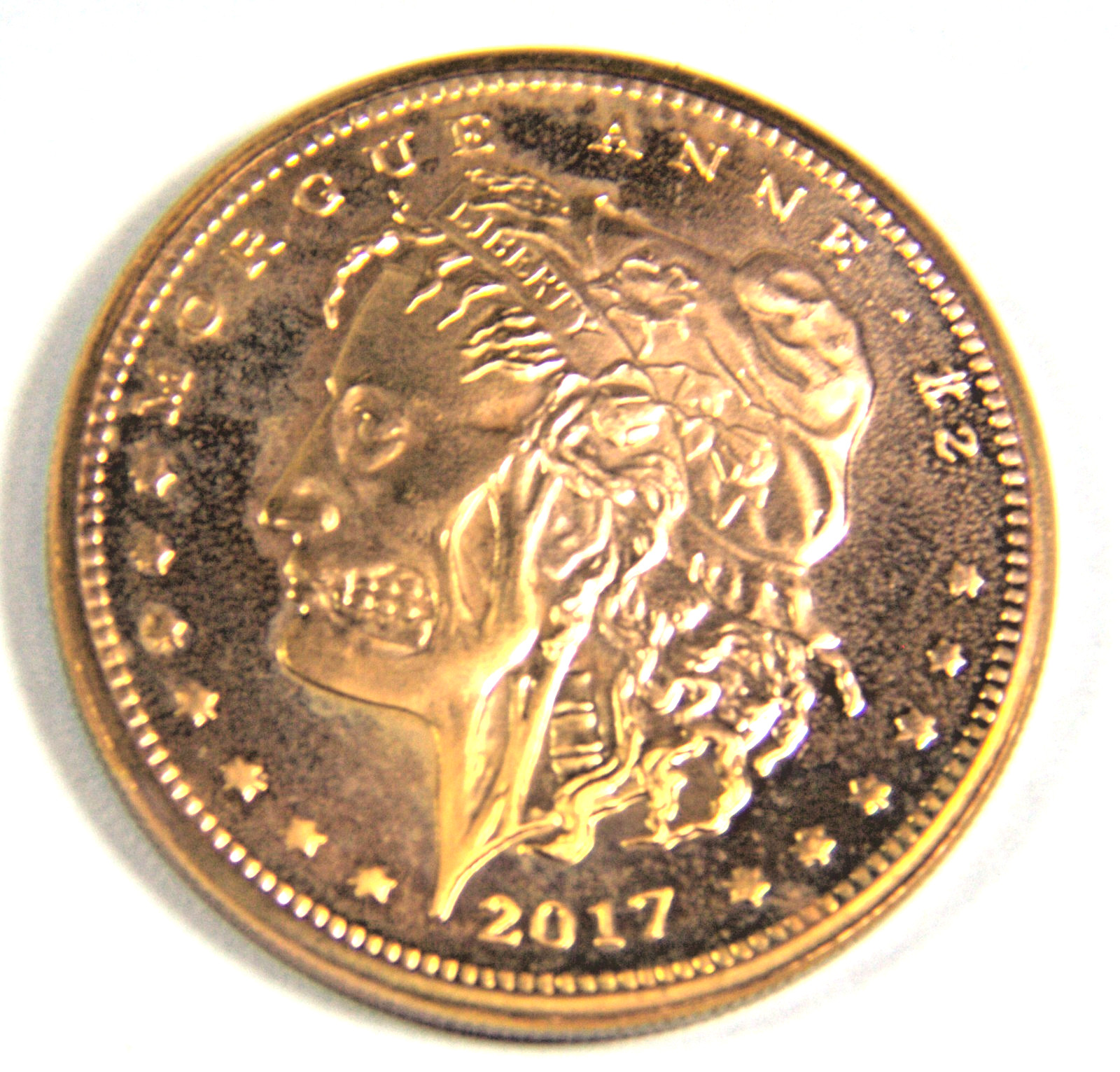 2017 COPPER Round Morgue Anne Morgan 1oz Coin Dollar Zombucks Zombie .999 Cu