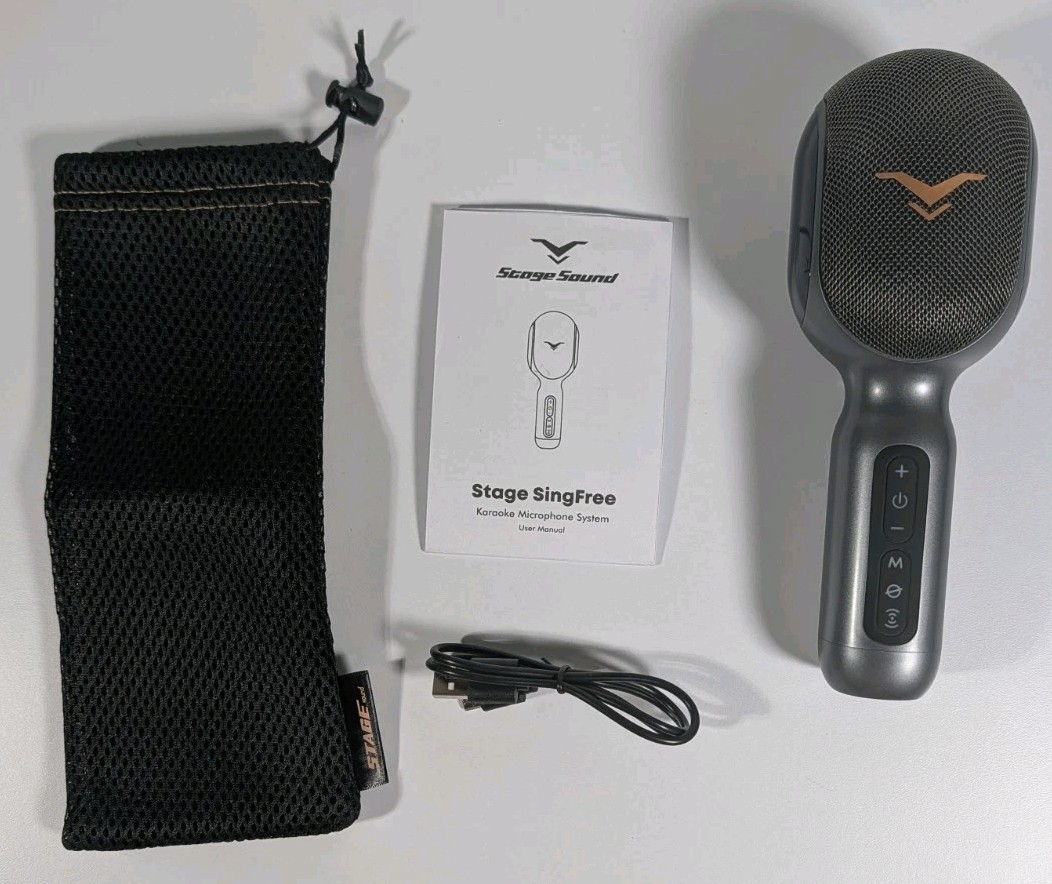 StageSound Wireless Bluetooth Karaoke Microphone - Metal Gray