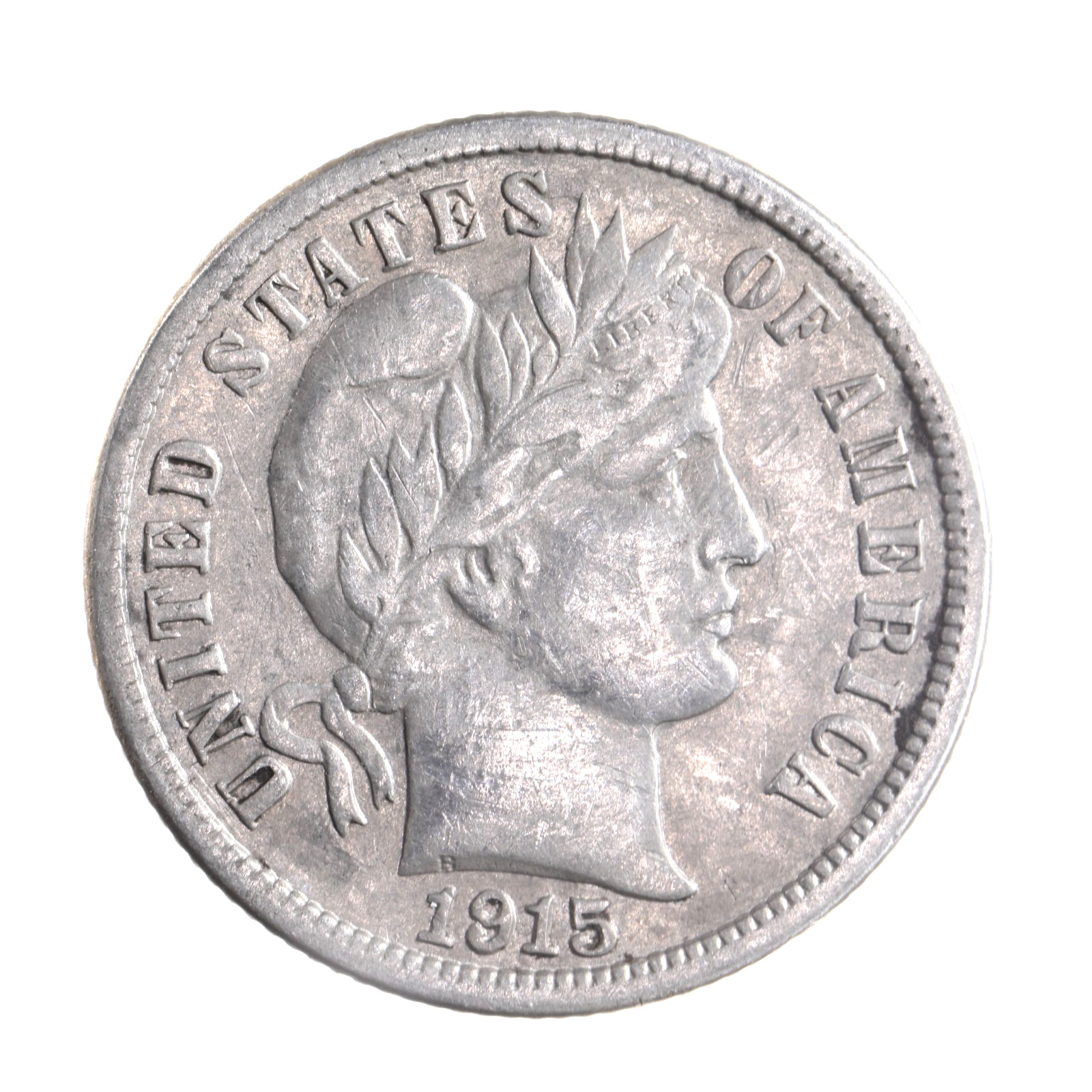 1915-S Silver Barber Dime Ungraded Coin 10C