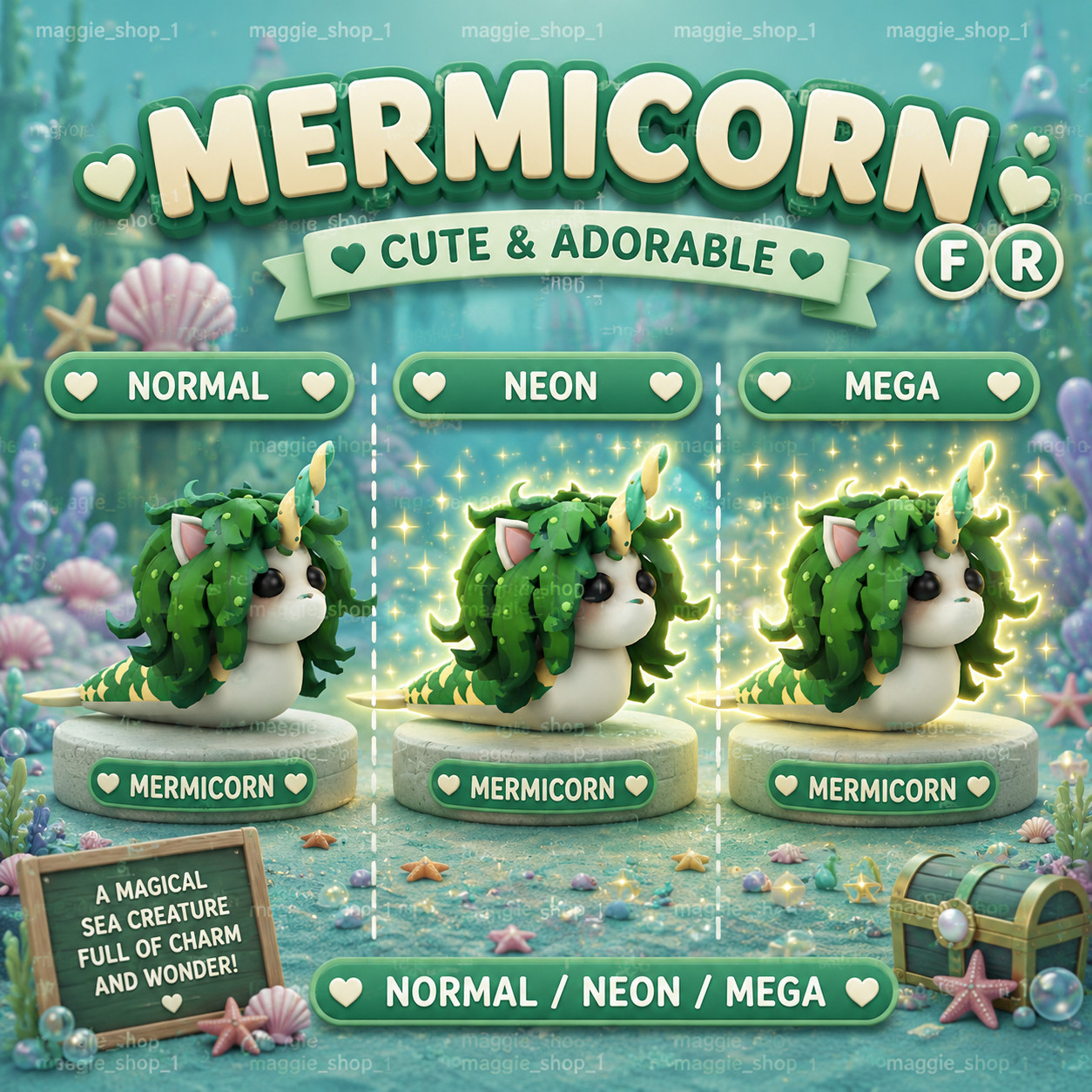 Mermicorn FR Normal/Neon /Mega ✨ Adopt From Me Today ✨ Top Picks
