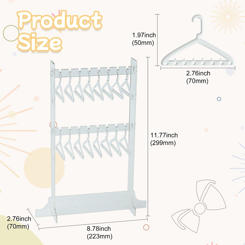 Transparent Acrylic Earring Display Stand Large Earring Hanger 2 Layers Storage