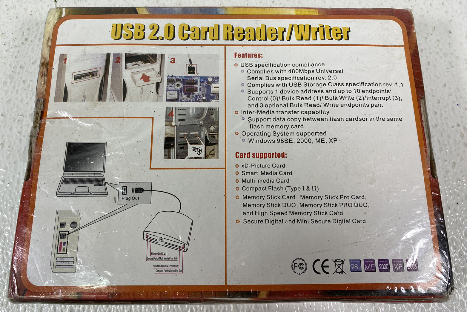 New Old Stock USB 2.0 Card Reader/Writer 480mbps Sealed