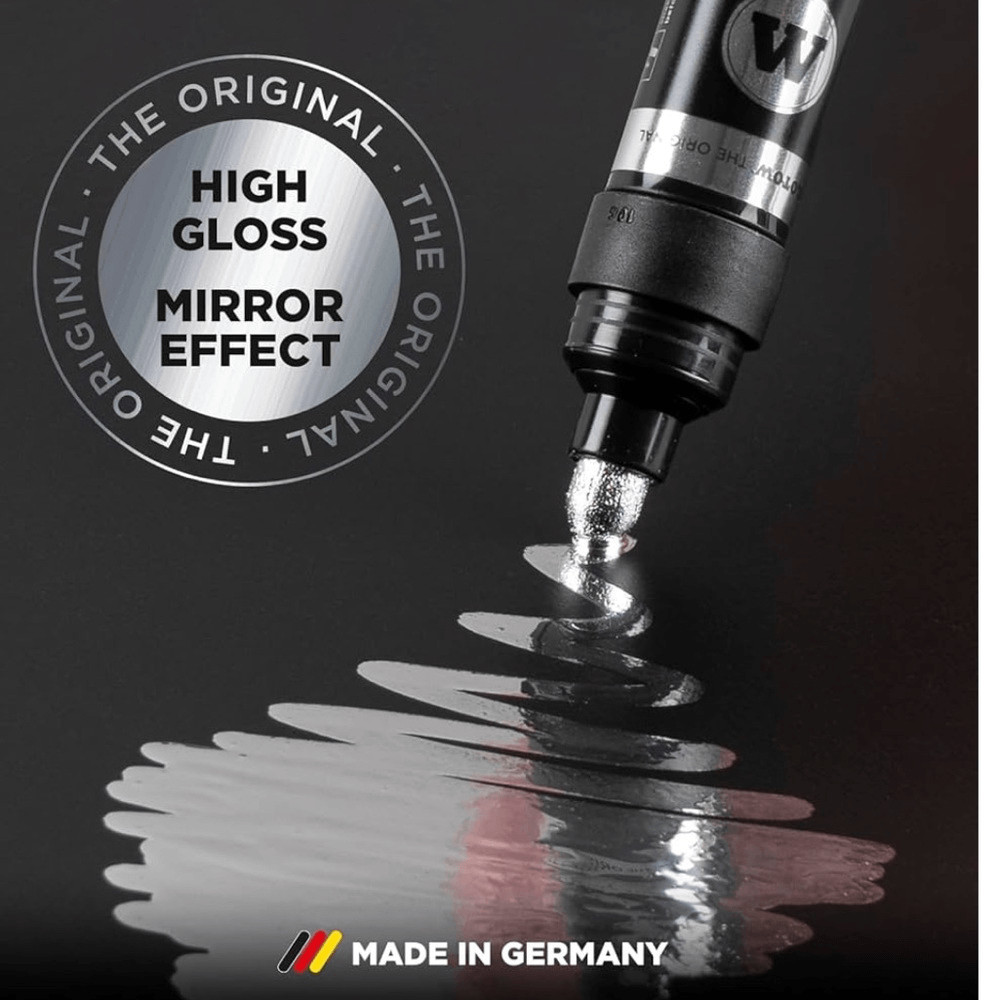 Molotow Liquid Chrome Marker, 2 mm, with Special Ink Mirror Effect. 3 pack. NIB!