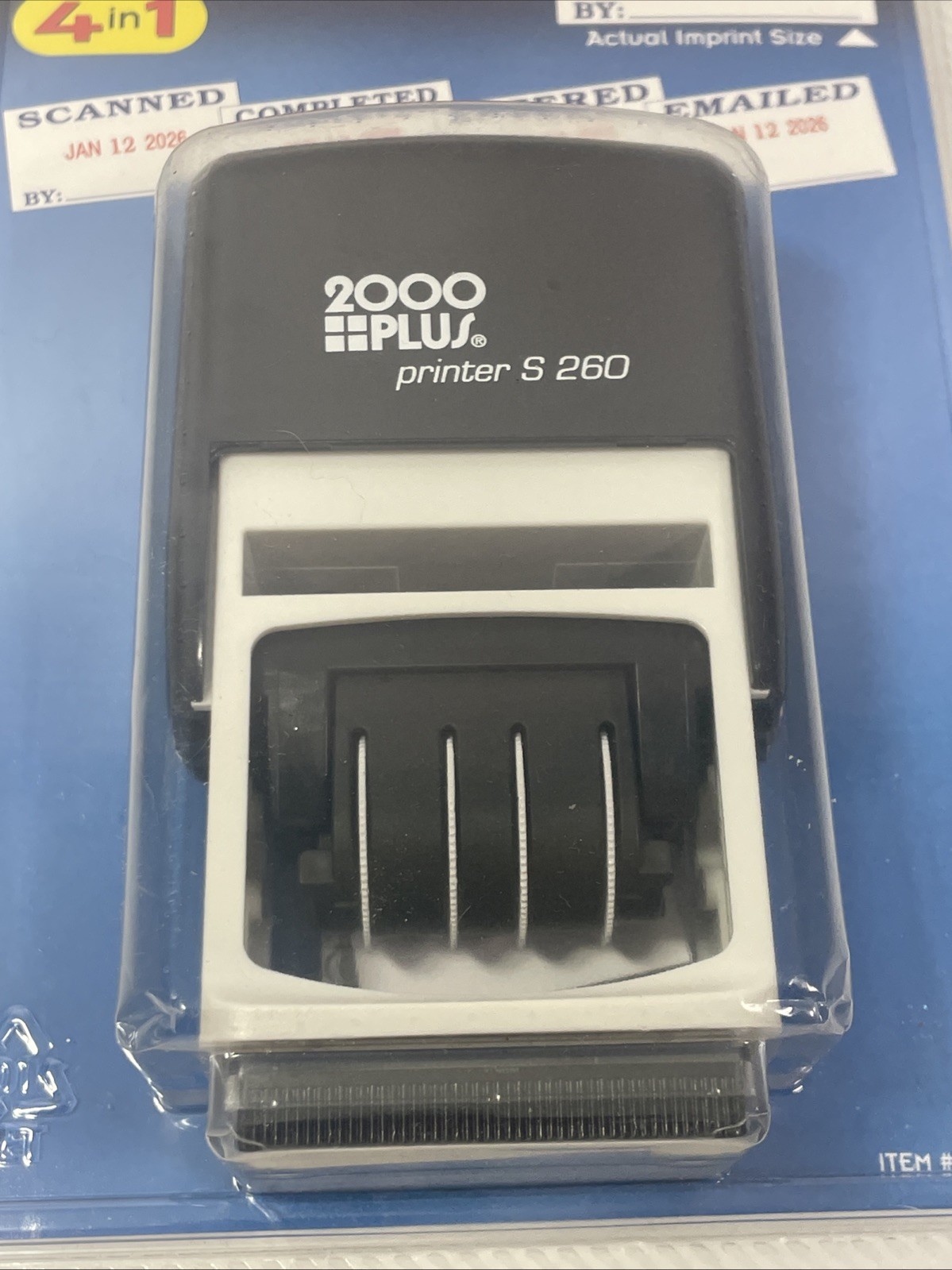 2000 Plus 4-in-1 Self-Inking E-Message Date Stamp 1-78" x 3/16" Impression