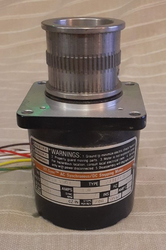 Bodine Hy-Sync 2049QL5063 AC Synchronous DC Stepping Motor, 200 Step/Rev
