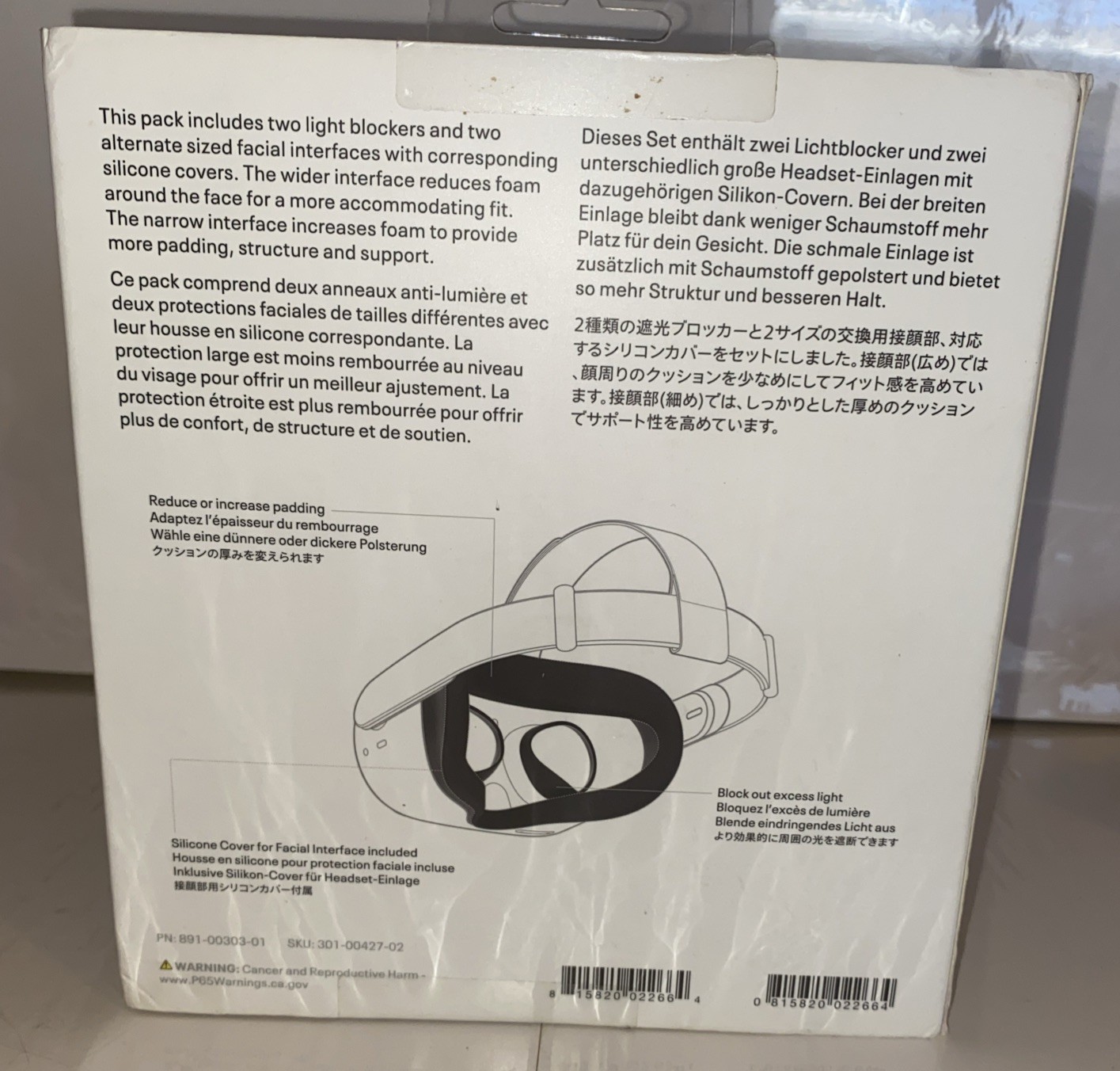 Oculus Quest 2 Fit Pack Facial Interface black for Headset