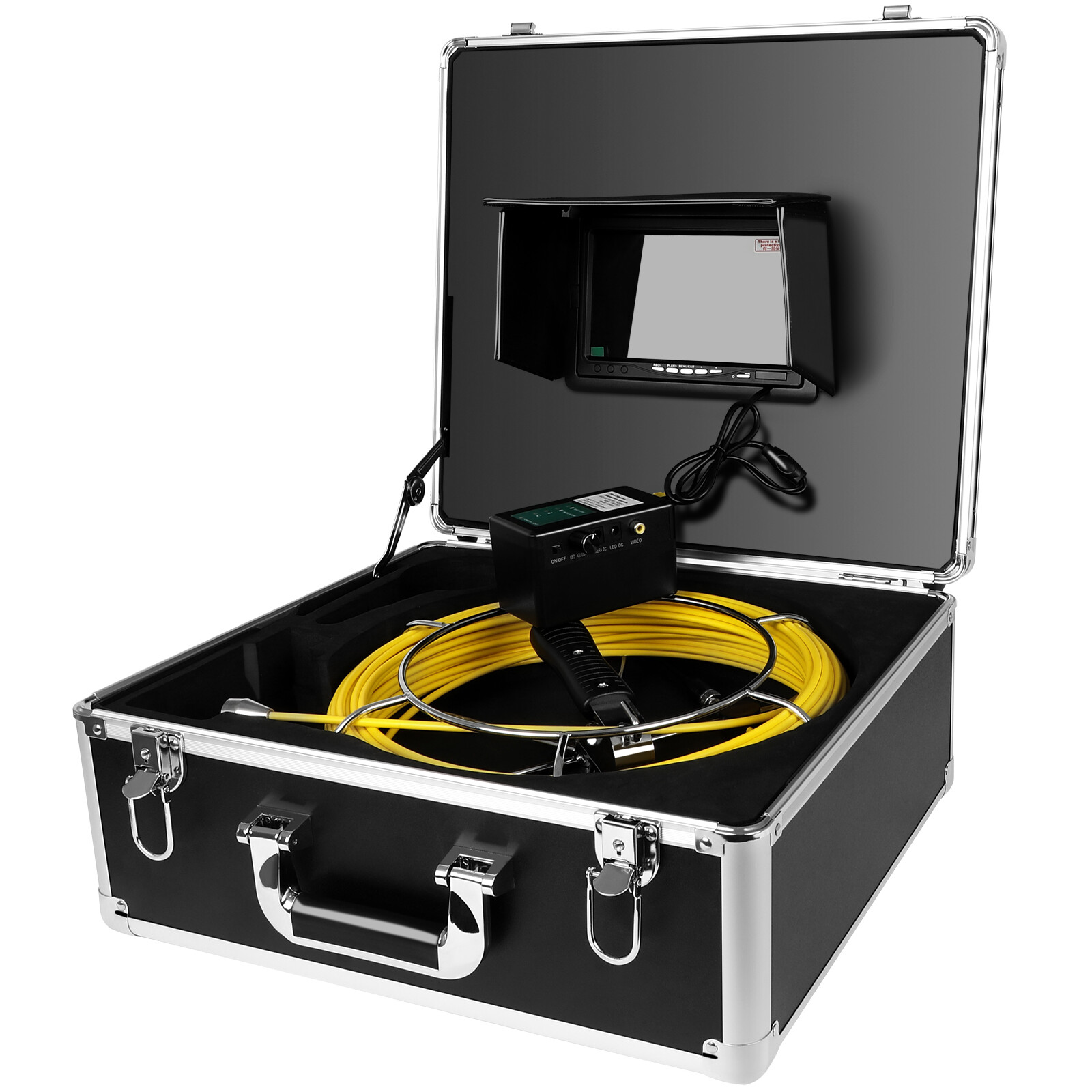 7"LCD 50M Sewer Waterproof Camera Pipe Pipeline Drain Inspection System