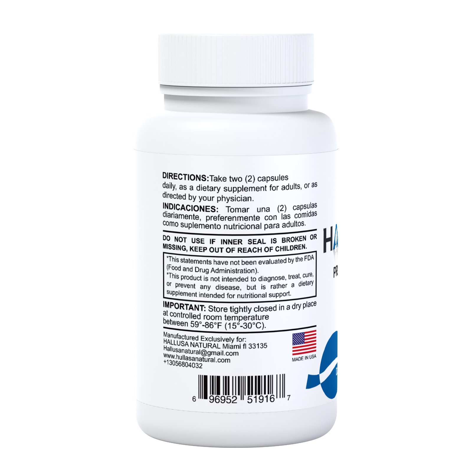 HALLPROST - Inflamed Prostate - Prostatitis - BPH - Urinary Function - 60 Cap