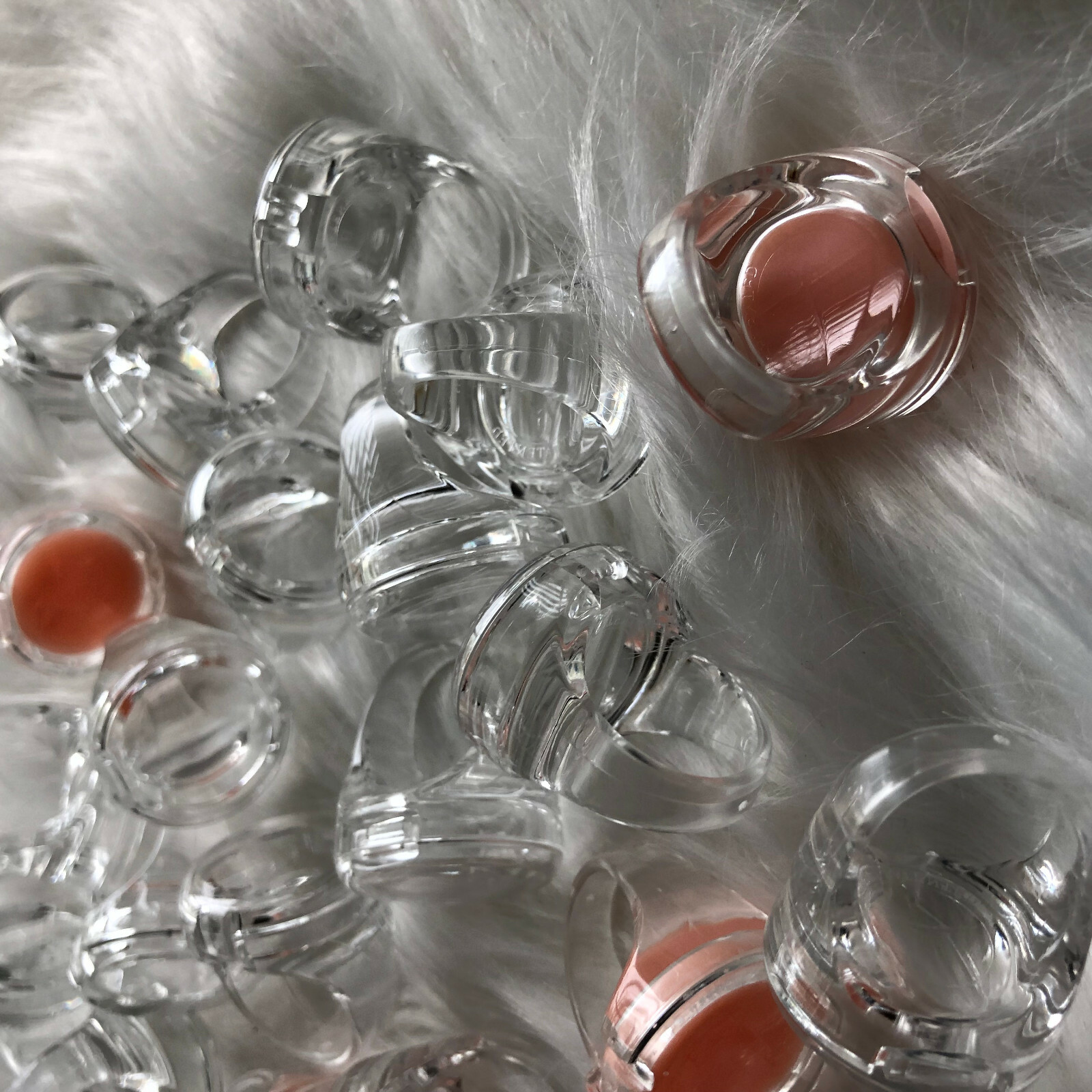 Bulk Lot 100 Empty Plastic Lip Balm Rings 9680