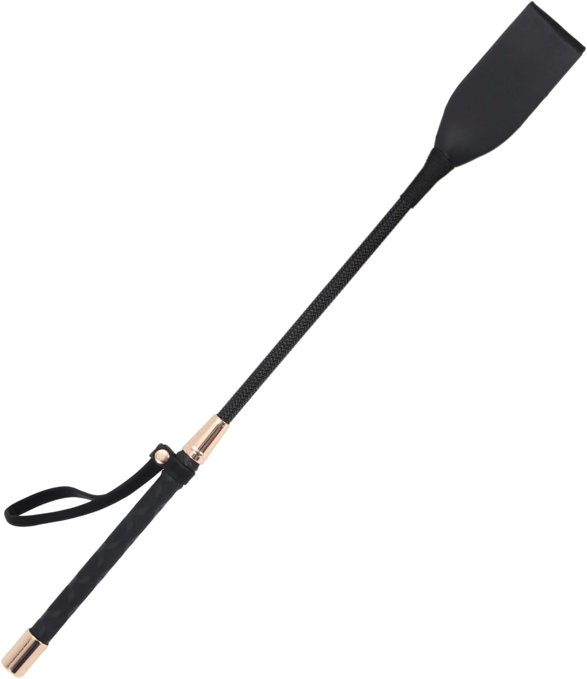 Horse Whip, Black Riding Crop, 18 Inches Long, Genuine Leather Equestrian Teachi
