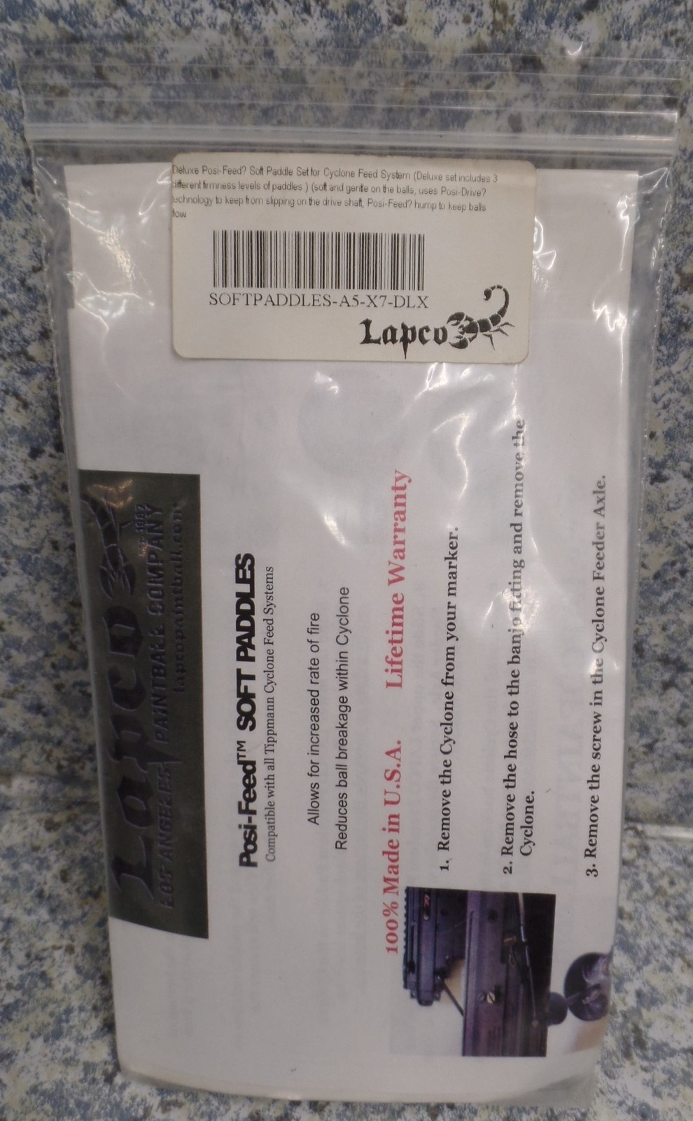 LAPCO Paintball Deluxe Posi-Feed Soft Paddle Set for Cycloe Feed System NEW