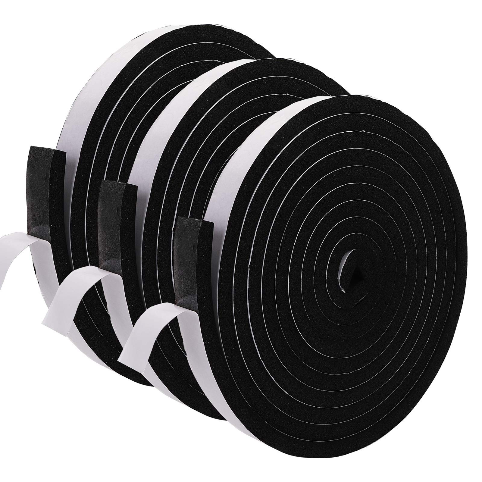 49 Feet Weather Stripping Foam Insulation Tape, 1 Inch Wide x 1/2 Inch Thick ...