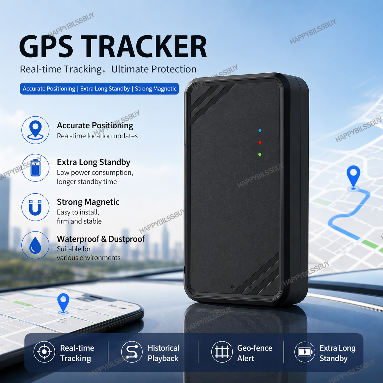 GF10 4g Mini Magnetic GPS Tracker Real-time Car Truck Vehicle Locator USA