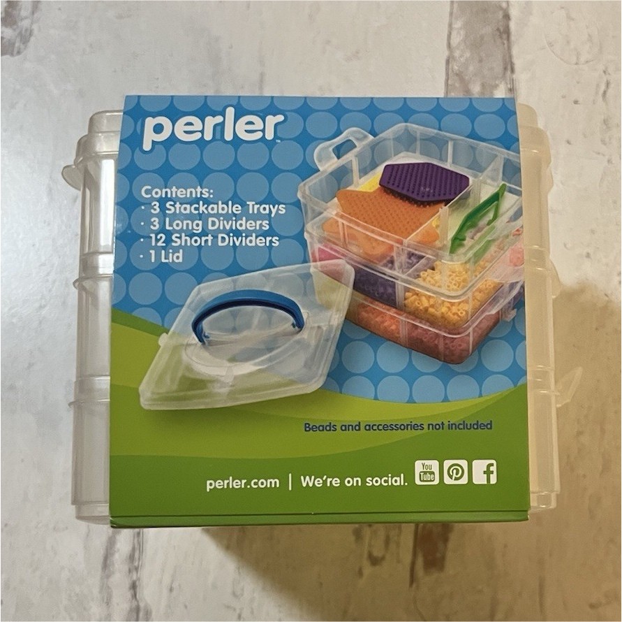 Perler Stackable Storage Trays Bead Organizer 19 pc w/ Removable Dividers