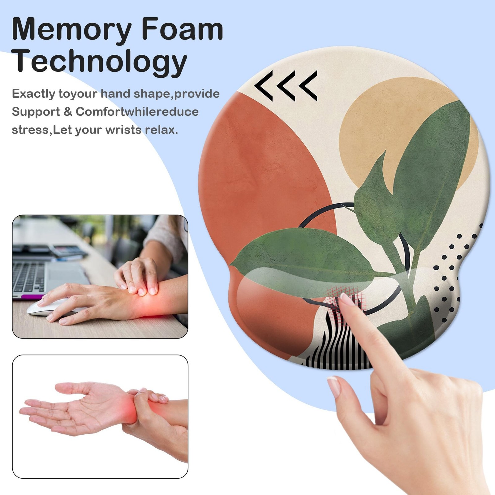 Mouse Pad Wrist Support,Ergonomic Mouse Pad with Wrist Rest,Comfortable Mouse...