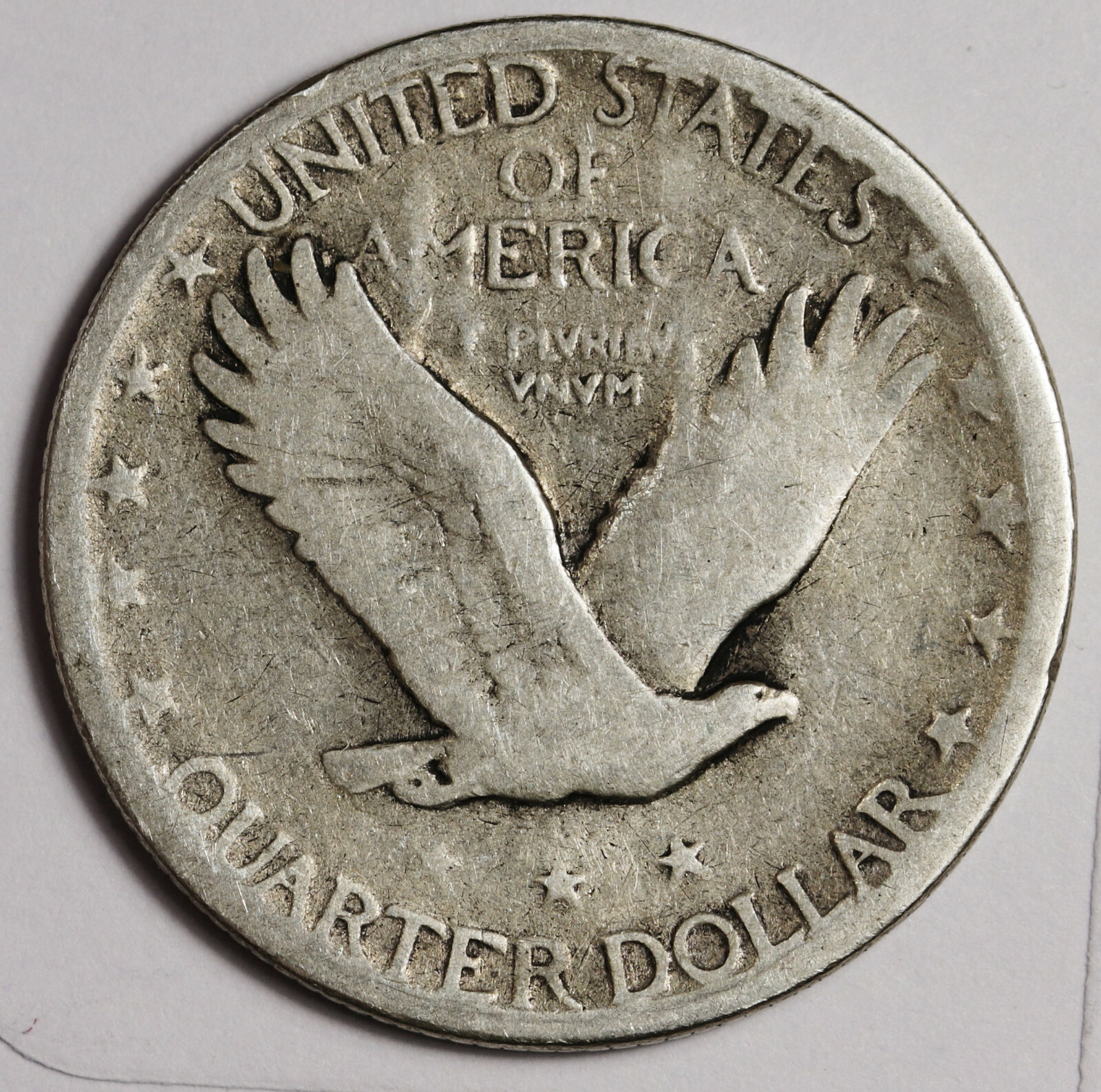 1927-s Standing Liberty Quarter. Error Clashed "E". VG. 162916