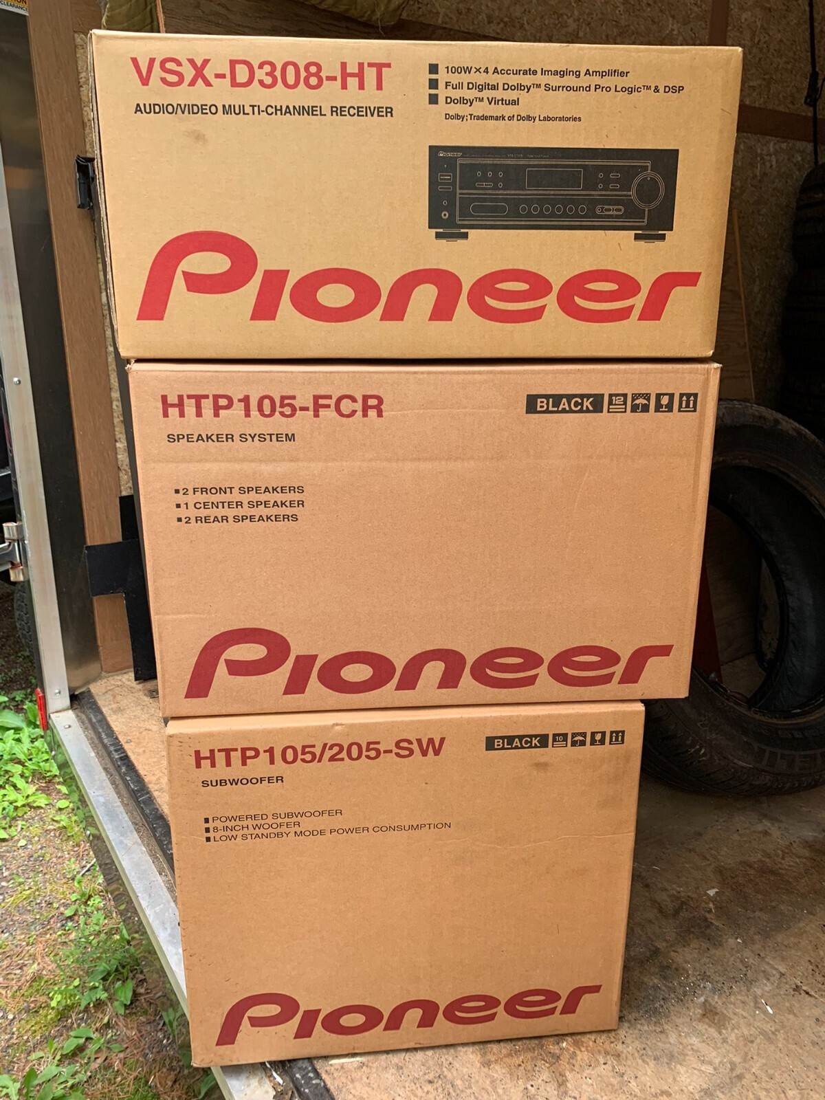 Pioneer VSX-D308-HT - HTP-105-FCR - HTP105/205-SW Home Theater Set - Brand New