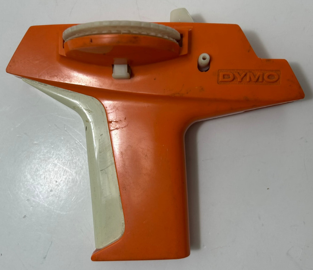 Vintage Orange DYMO Label Maker (untested, sold as-is / parts/ repair) 5"