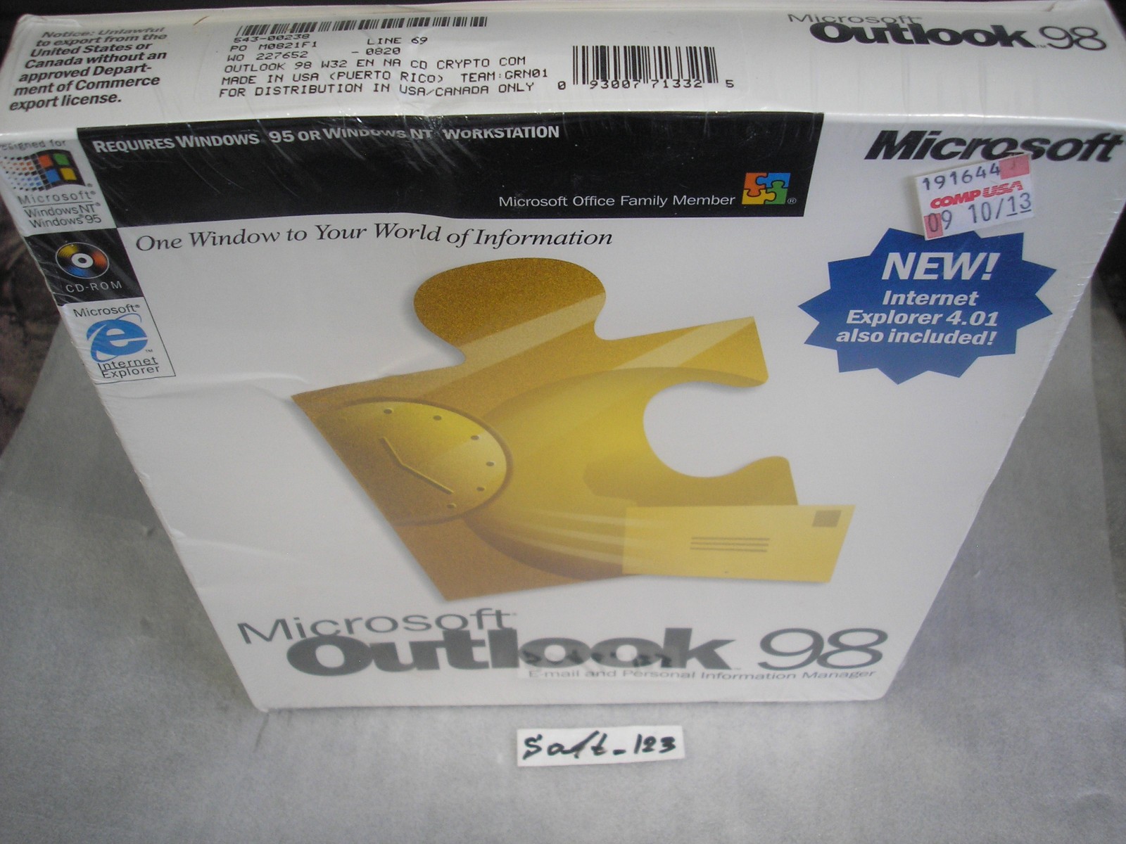 Microsoft  Outlook 98  For 2 PCs Full Retail English Version =SEALED  BOX=