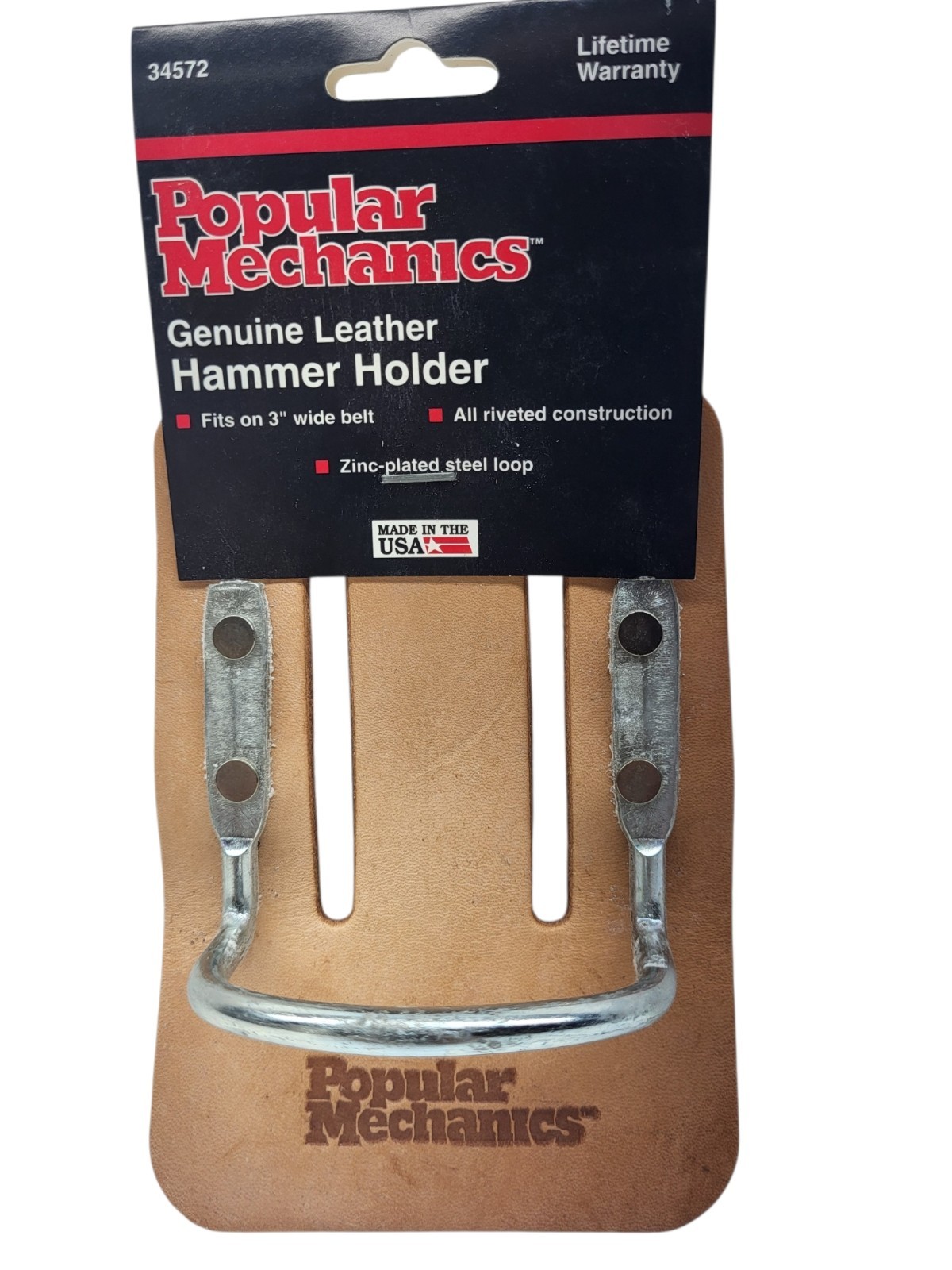 Leather Hammer Holder Popular Mechanics with Belt slot #34572 NEW