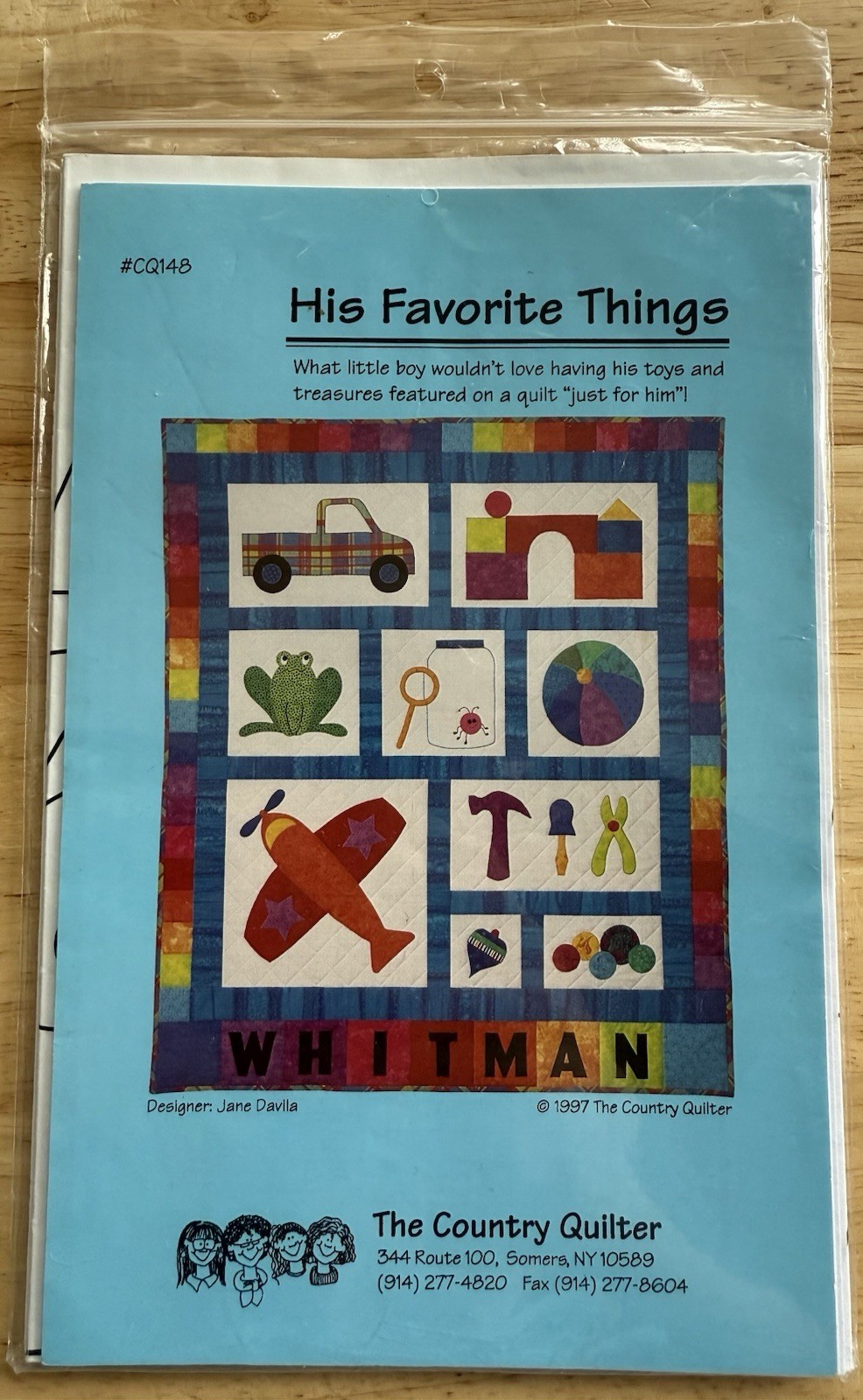 His Favorite Things Quilt Pattern By The Country Quilter ~ Quilt For Little Boys